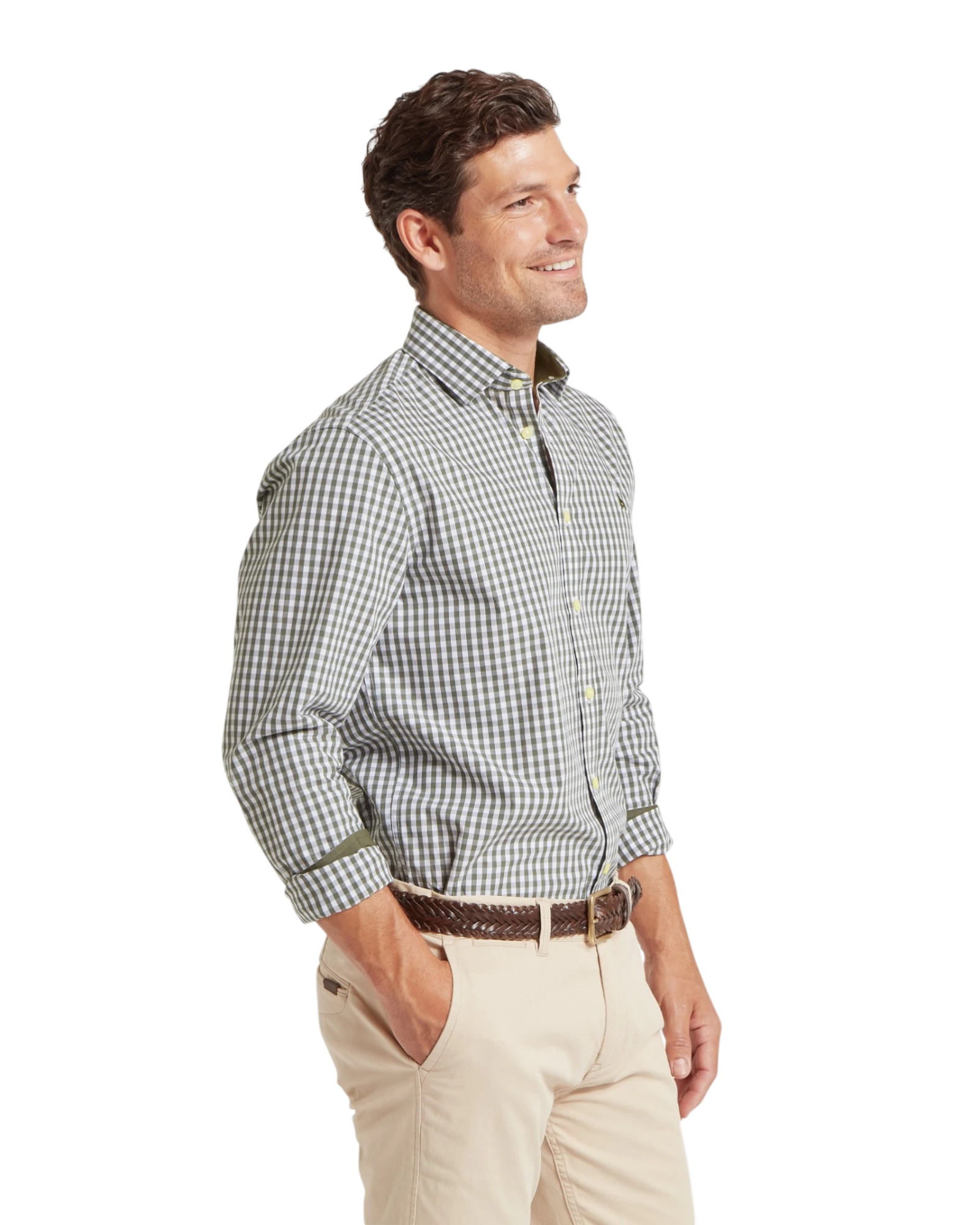 Thorpeness Tailored Shirt - Beetle Green Check