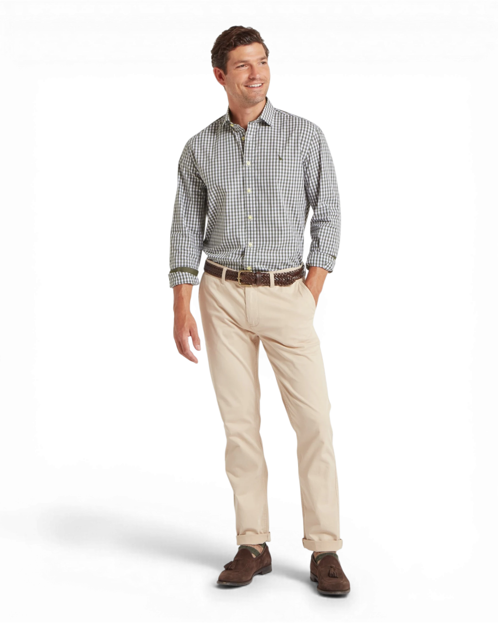 Thorpeness Tailored Shirt - Beetle Green Check