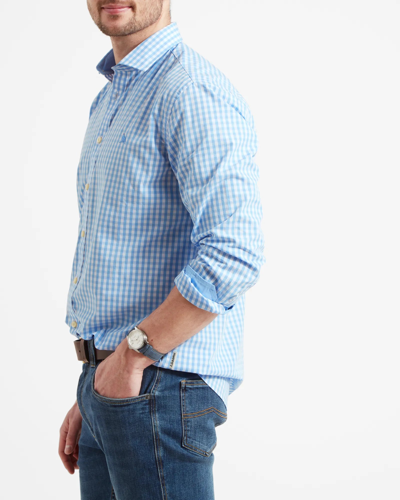 Thorpeness Tailored Shirt - Blue Check