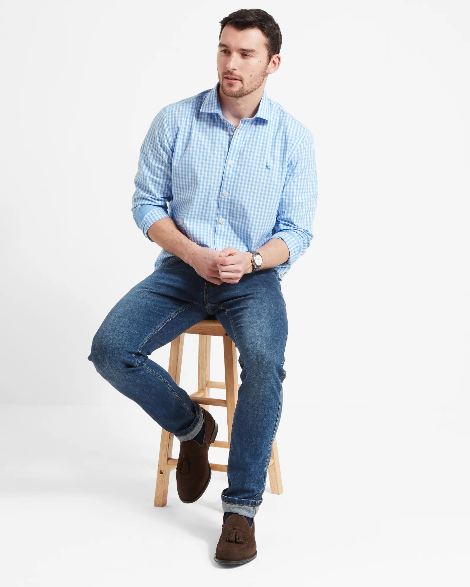 Thorpeness Tailored Shirt - Blue Check
