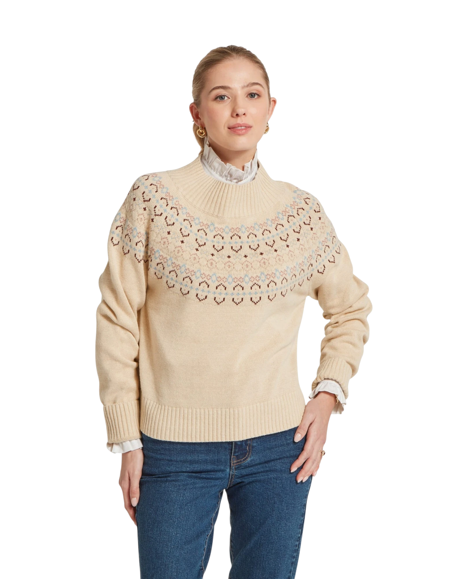 Tresness Fairisle Jumper - Port/Lake Blue