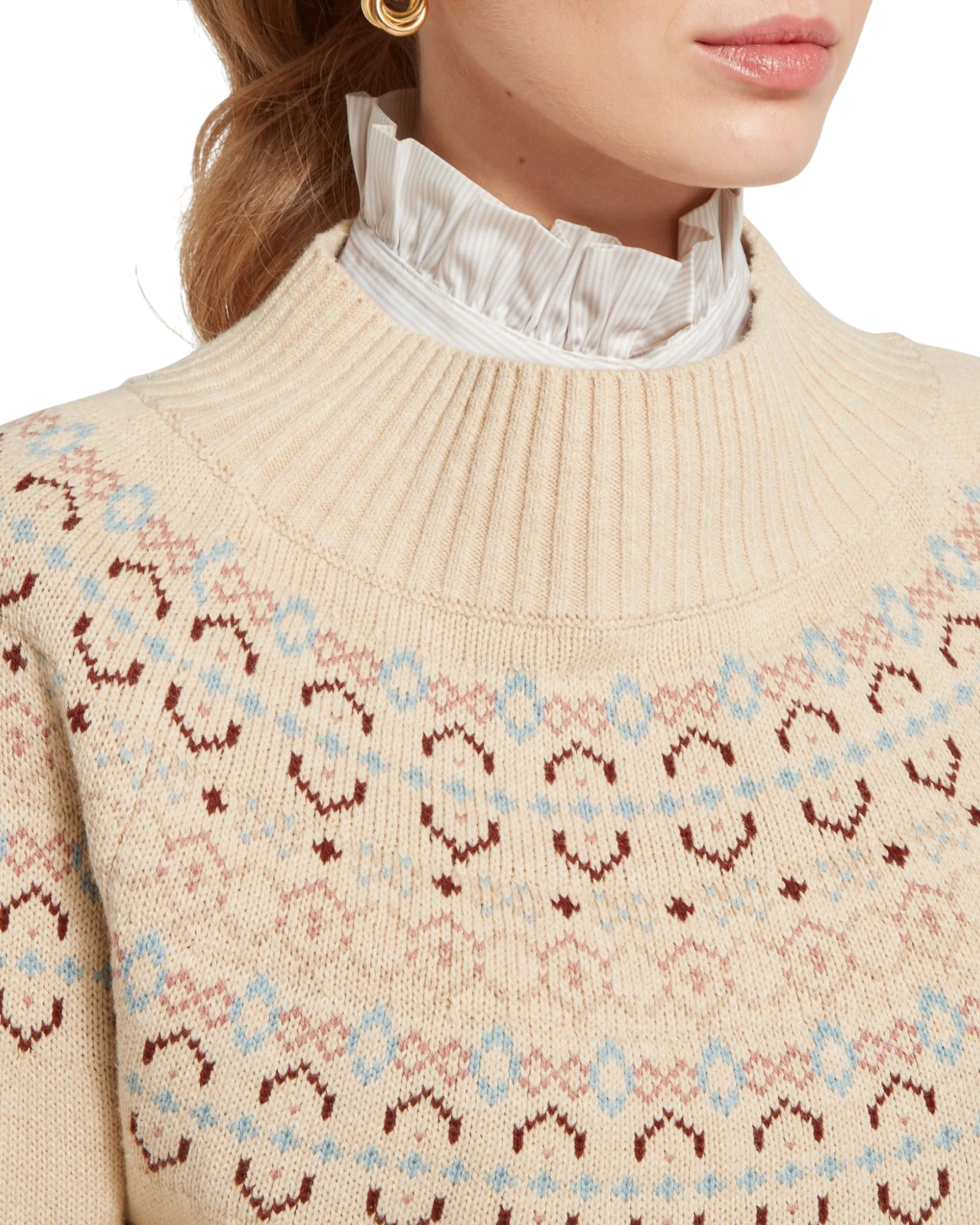 Tresness Fairisle Jumper - Port/Lake Blue