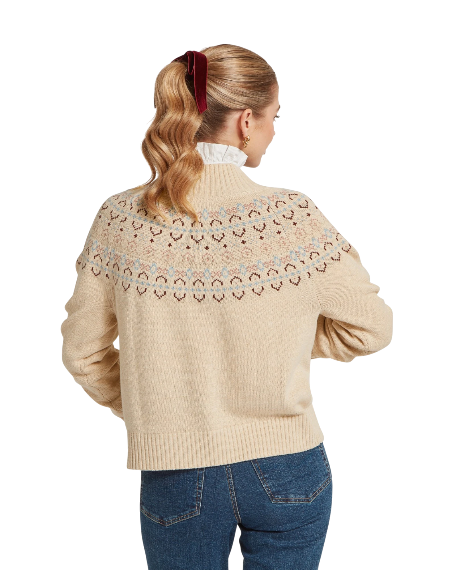 Tresness Fairisle Jumper - Port/Lake Blue