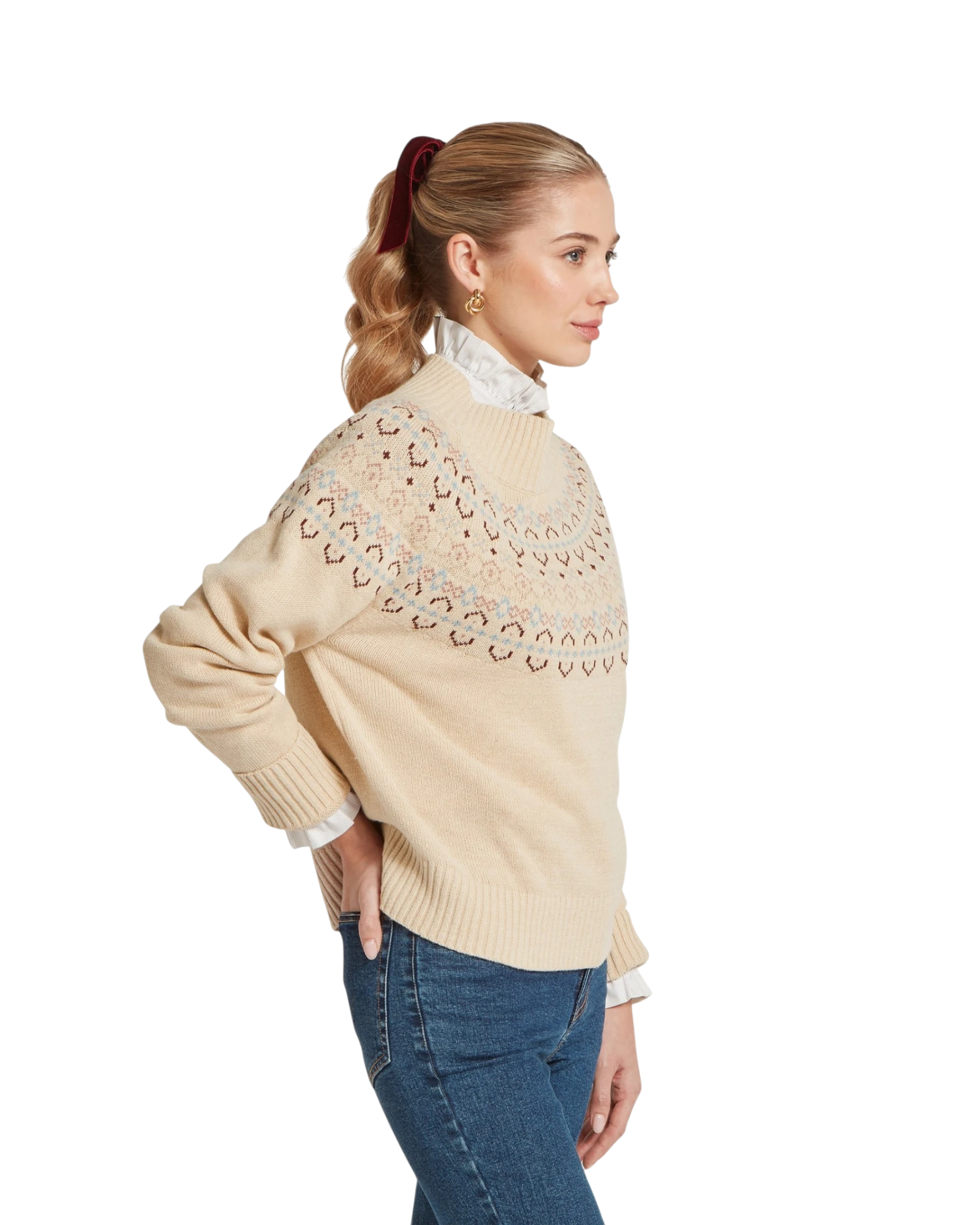 Tresness Fairisle Jumper - Port/Lake Blue