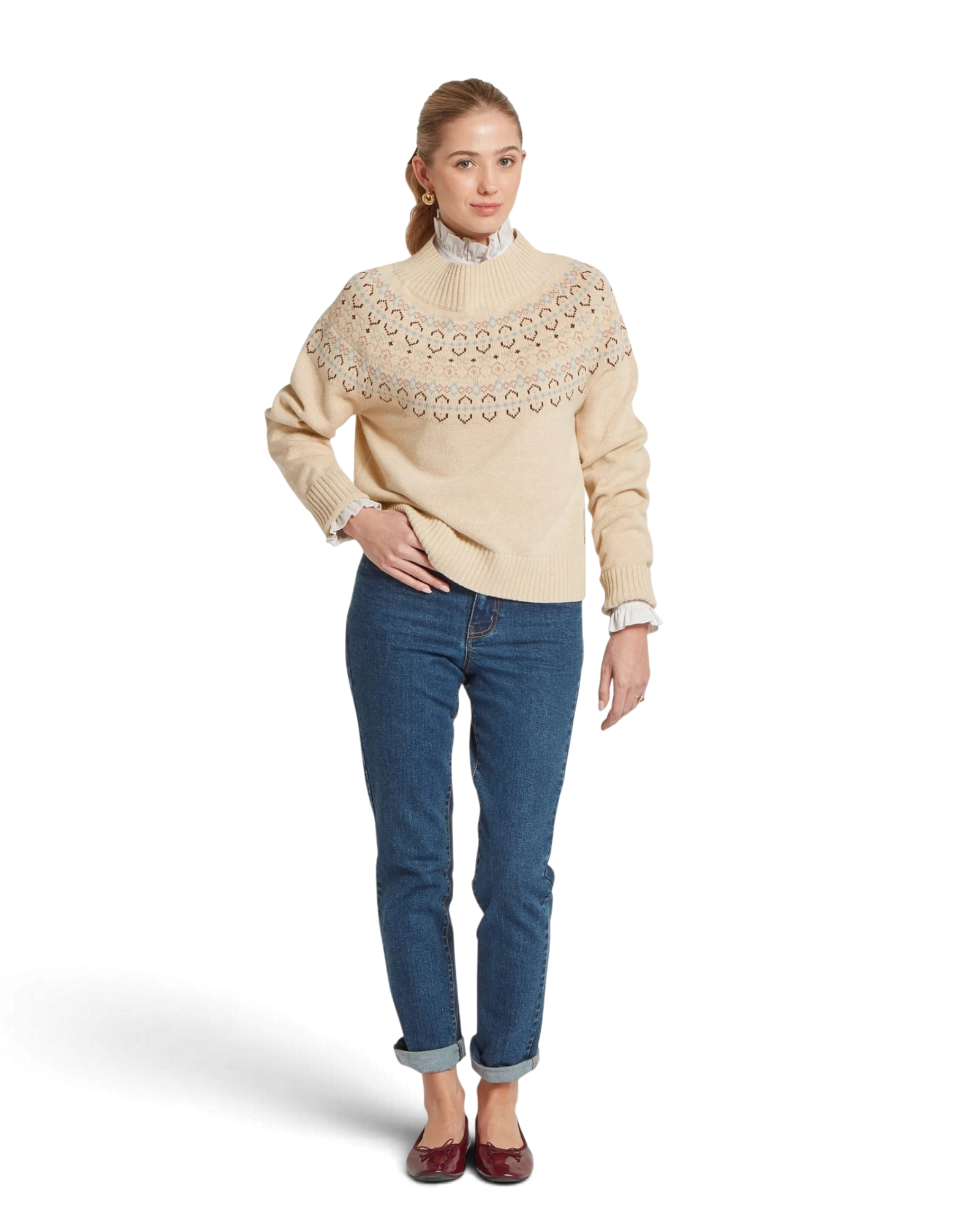 Tresness Fairisle Jumper - Port/Lake Blue