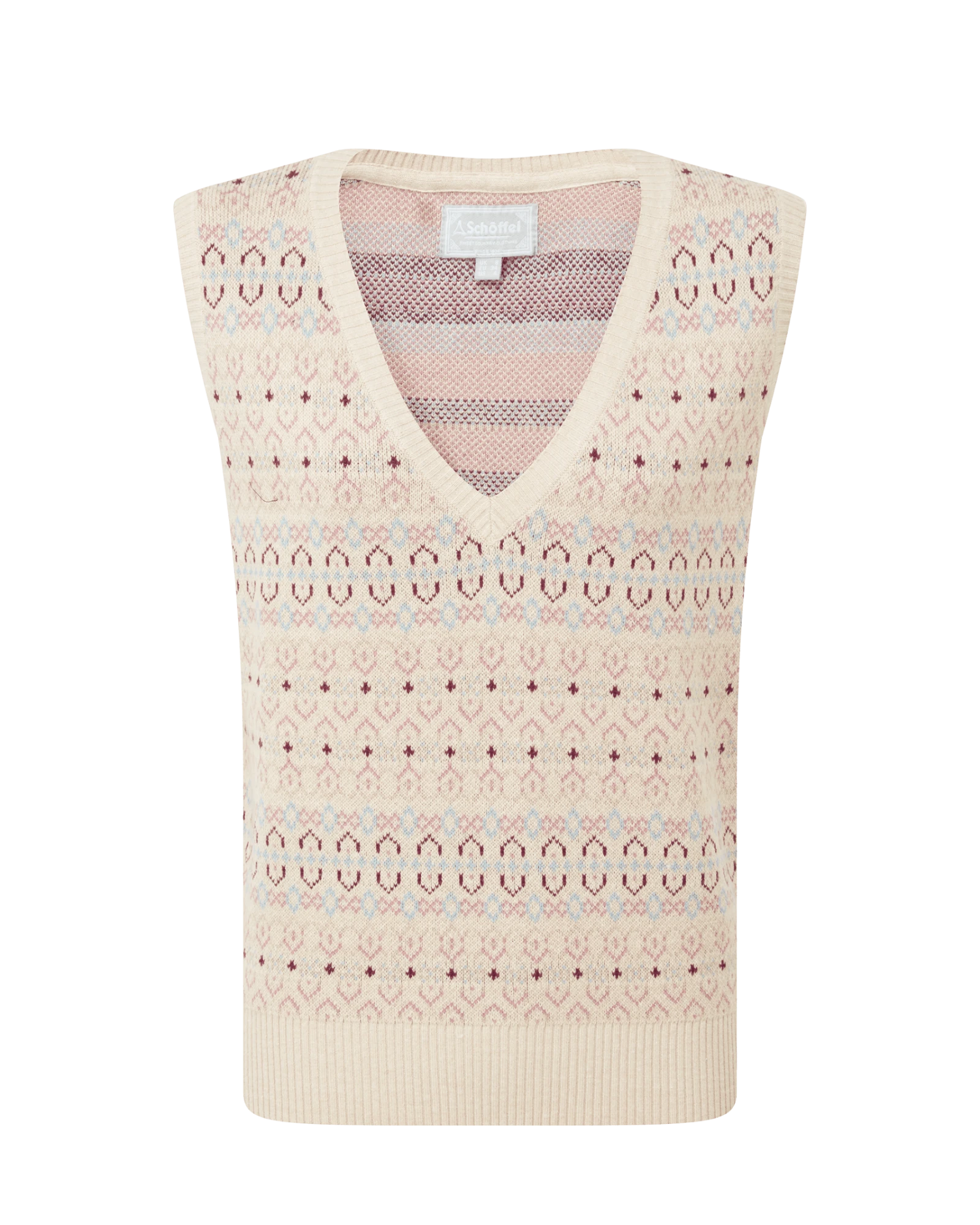 Tresness Fairisle Vest - Port/Lake Blue