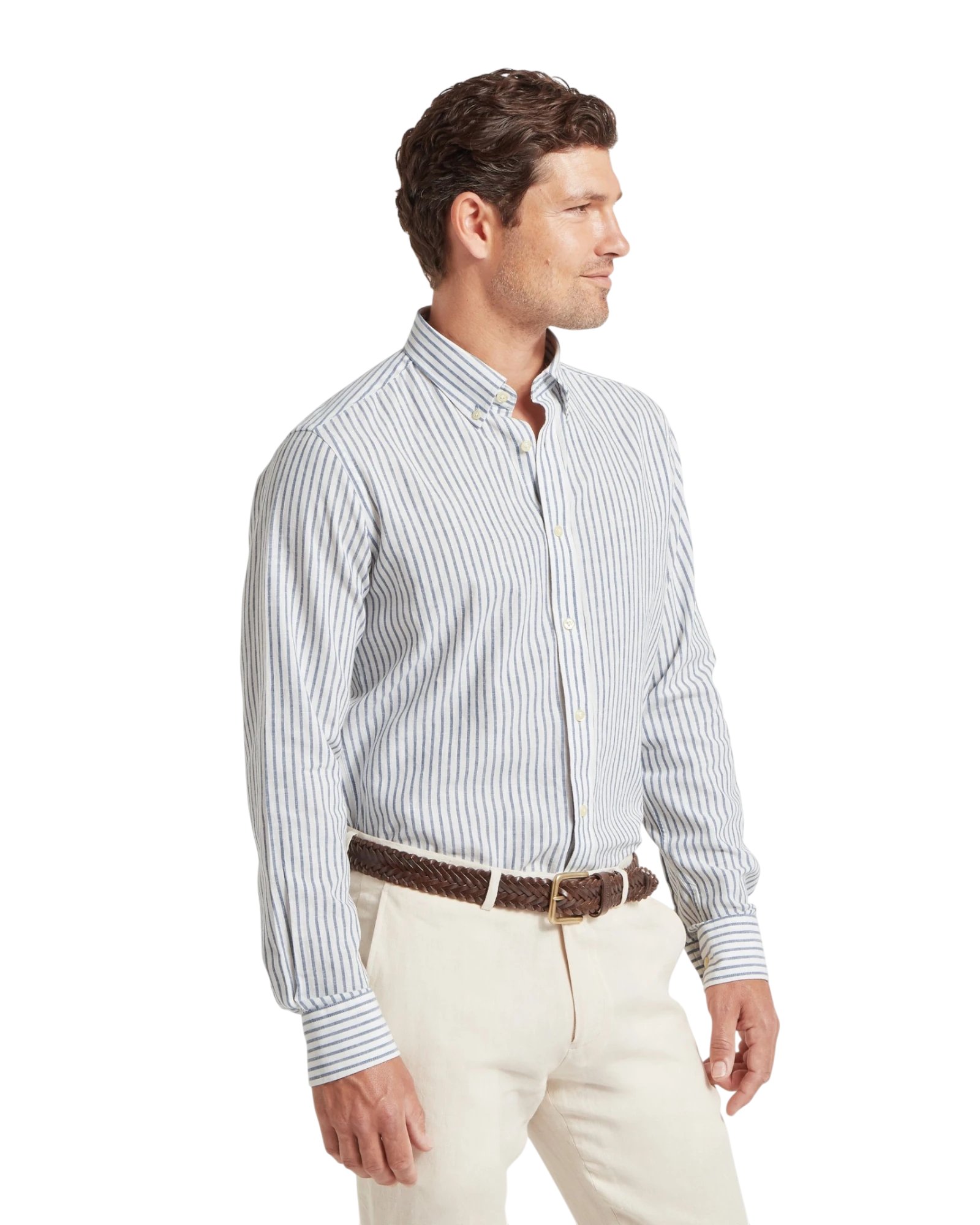 Walsingham Linen Shirt - Blue Stripe