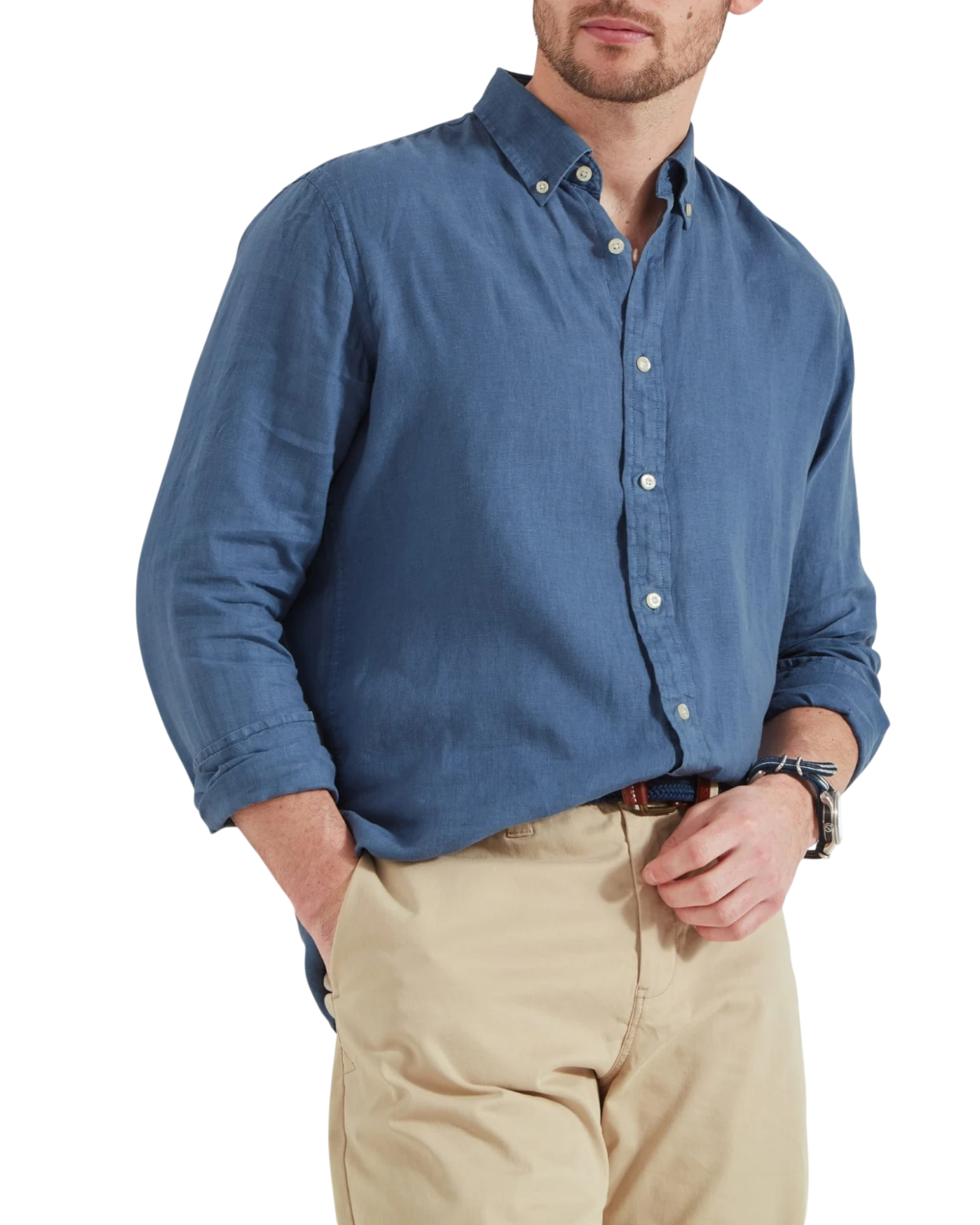 Walsingham Linen Shirt - French Navy