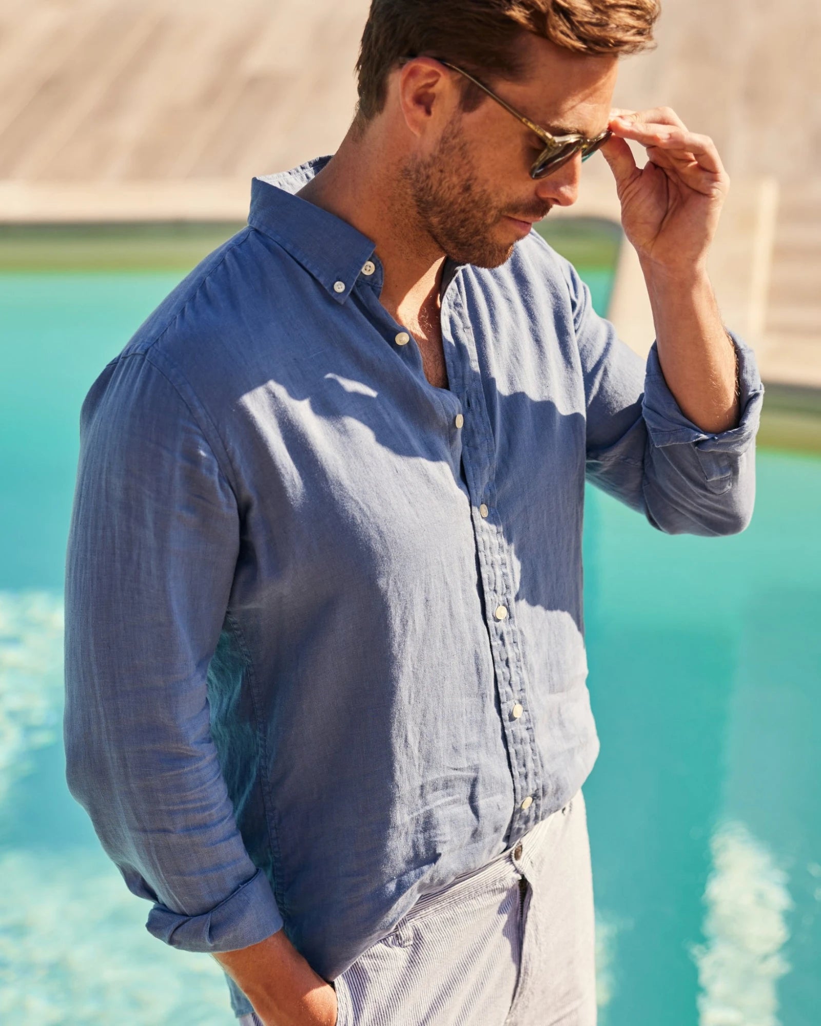 Walsingham Linen Shirt - French Navy