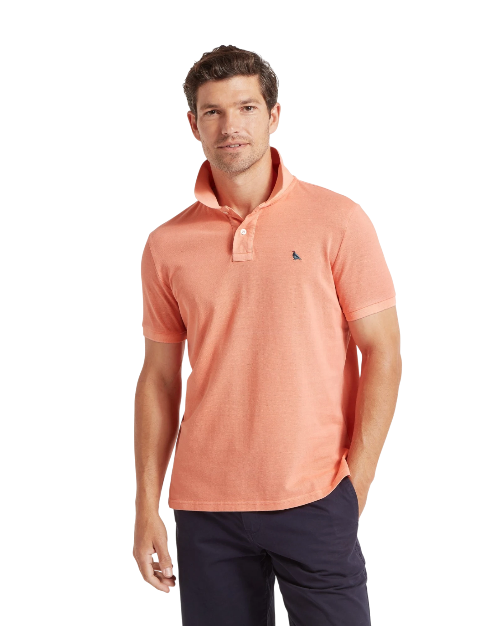 St Ives Garment Dyed Polo Shirt - Coral