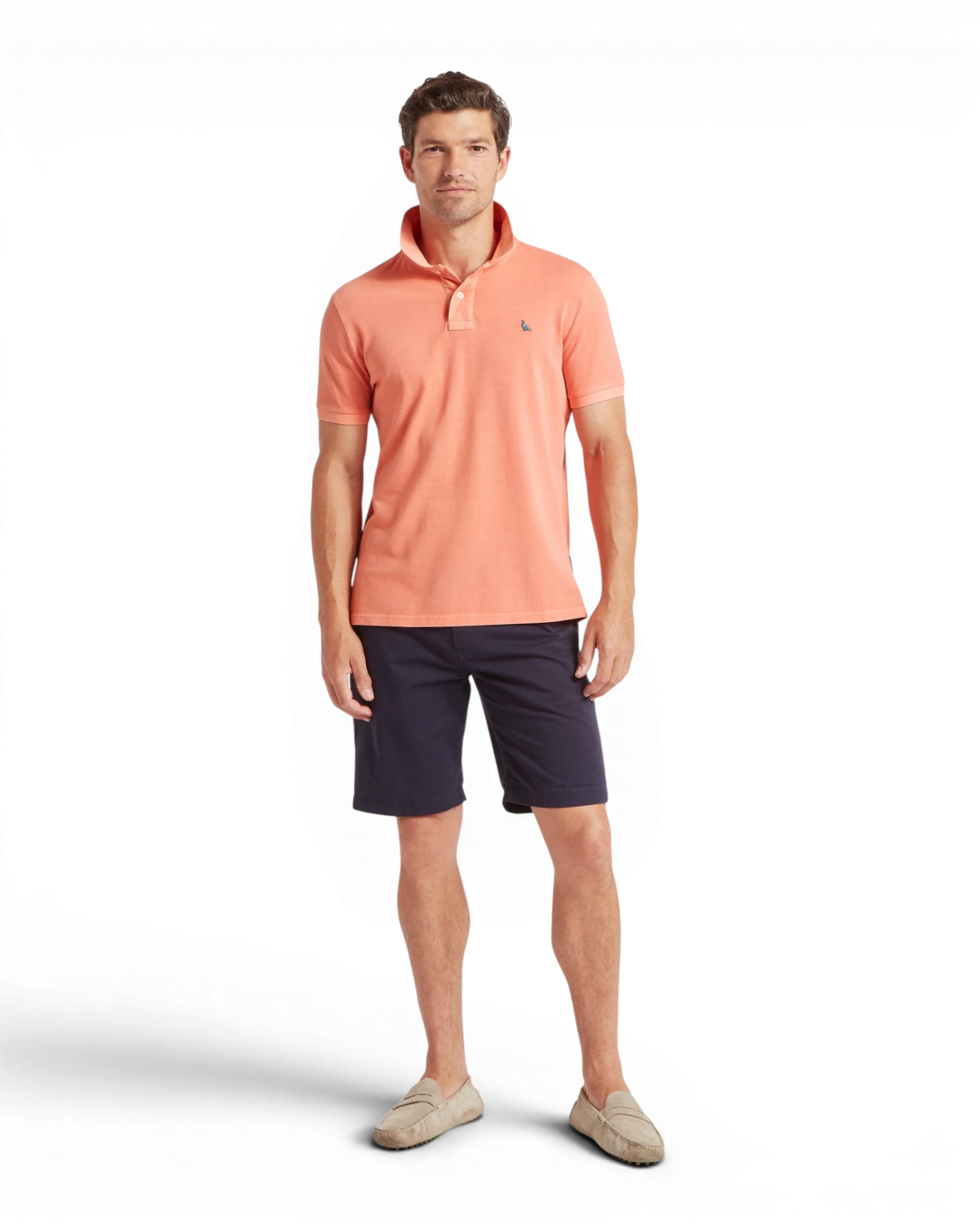 St Ives Garment Dyed Polo Shirt - Coral