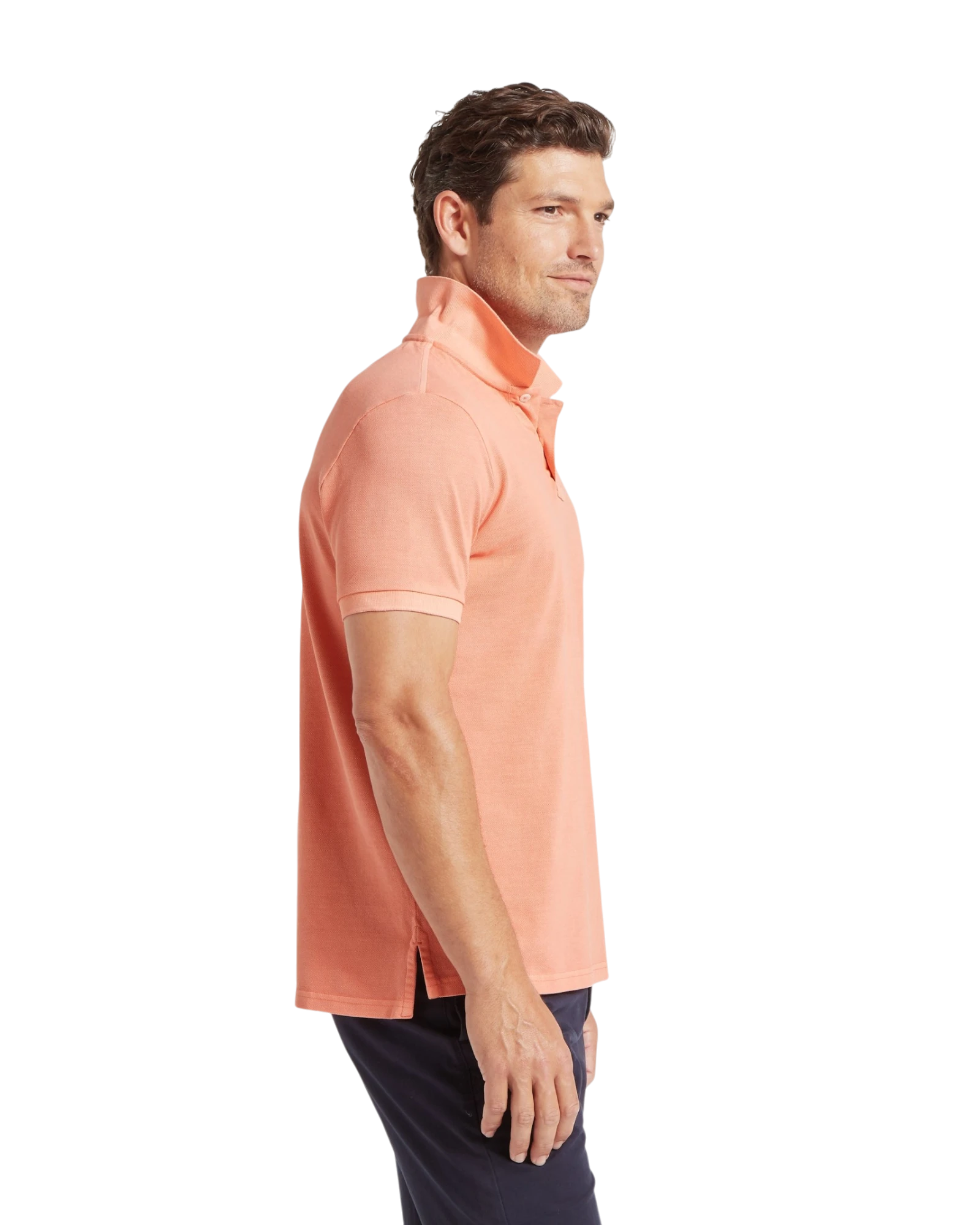 St Ives Garment Dyed Polo Shirt - Coral