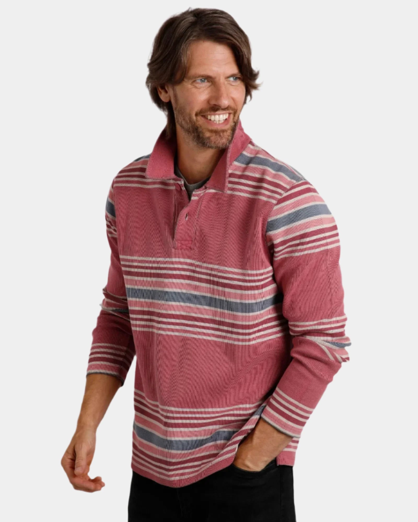 Caudale Baked Apple Heavyweight Stripe Rib Rugby Shirt