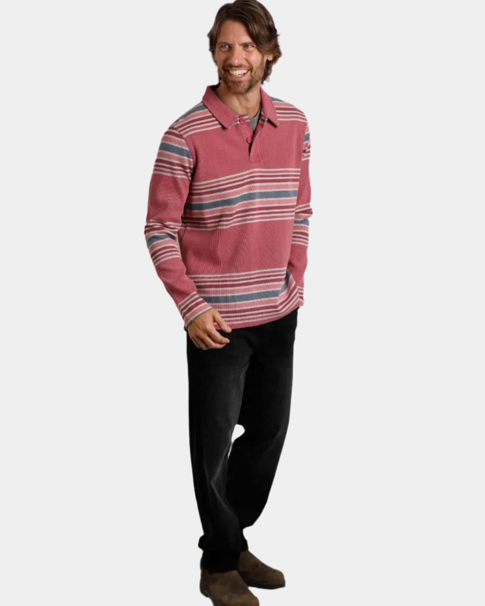 Caudale Baked Apple Heavyweight Stripe Rib Rugby Shirt