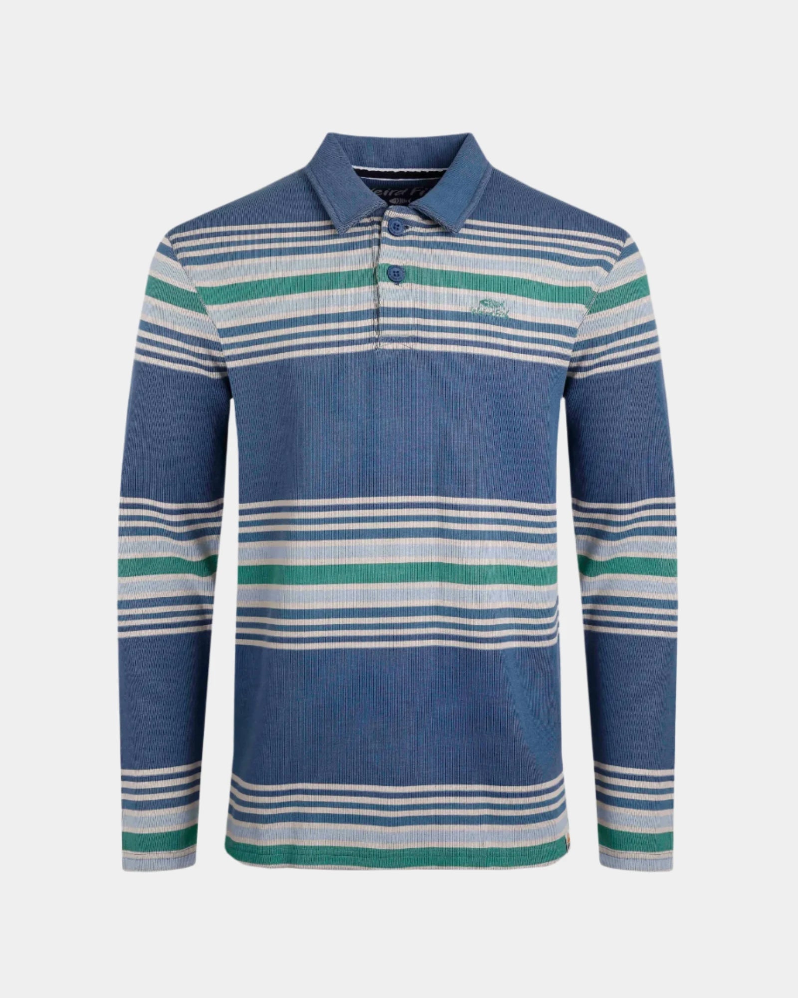 Caudale Ensign Blue Heavyweight Stripe Rib Rugby Shirt