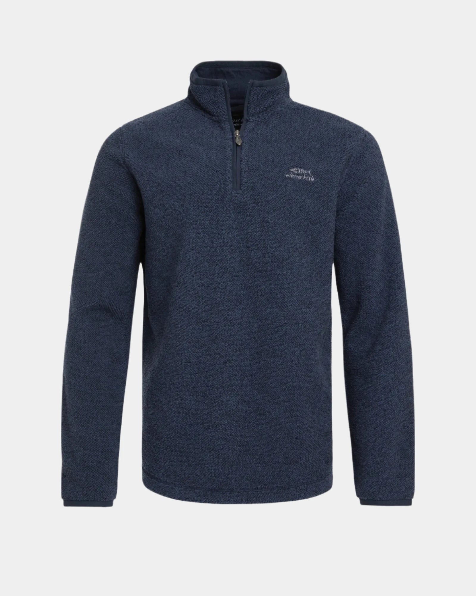 Errill Navy Eco 1/4 Zip Textured Fleece