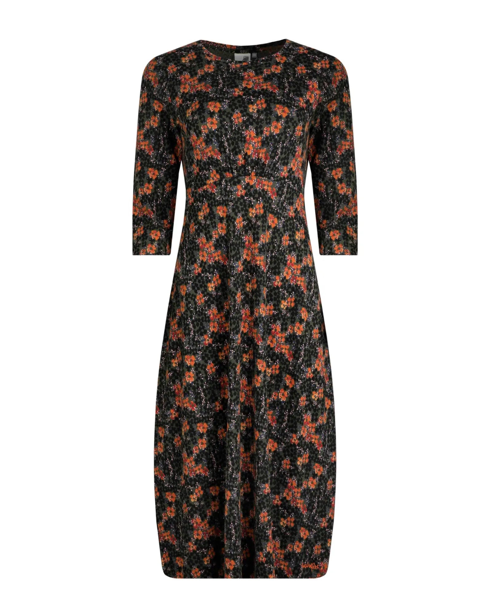 Felicity Fir Green Organic Cotton Printed Jersey Midi Dress