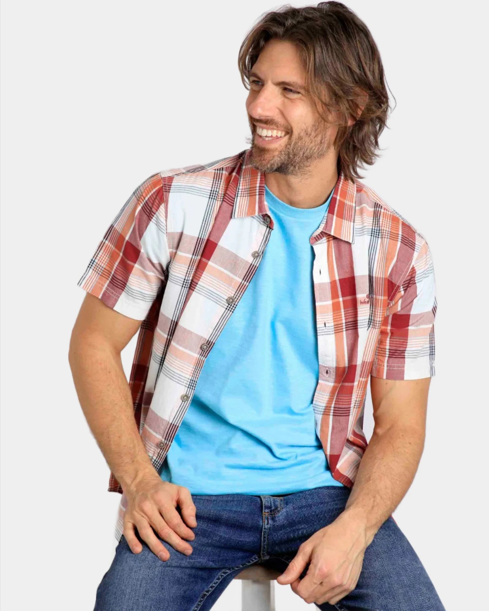 Judd Chilli Red Short Sleeve Check Shirt