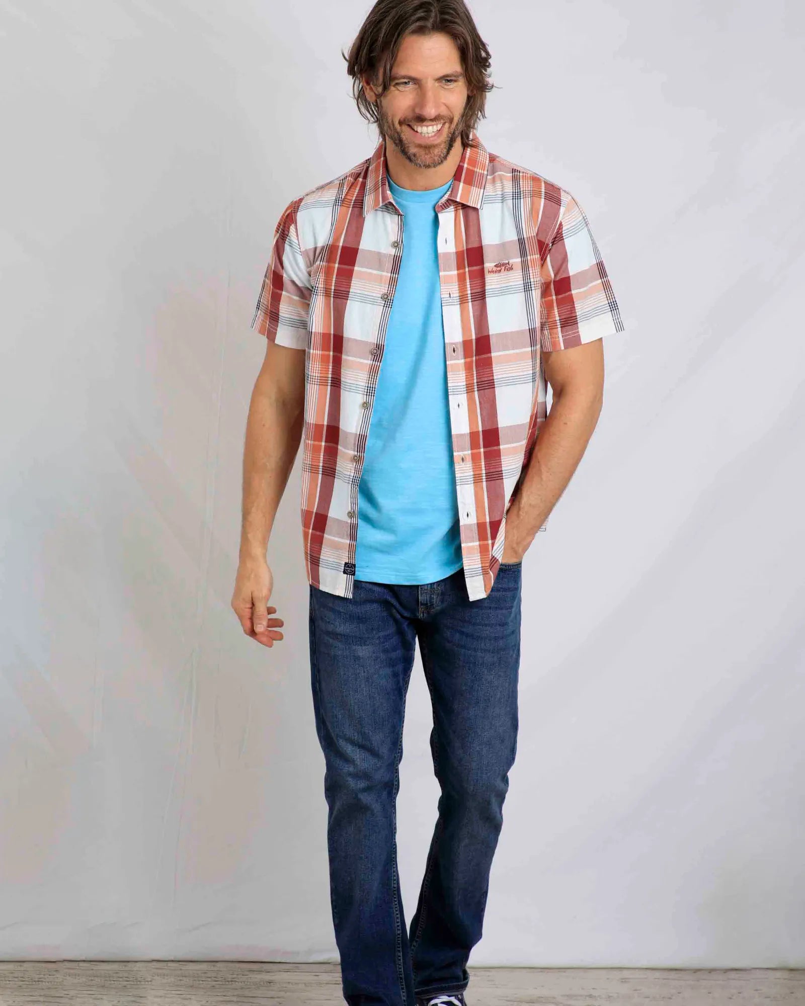 Judd Chilli Red Short Sleeve Check Shirt