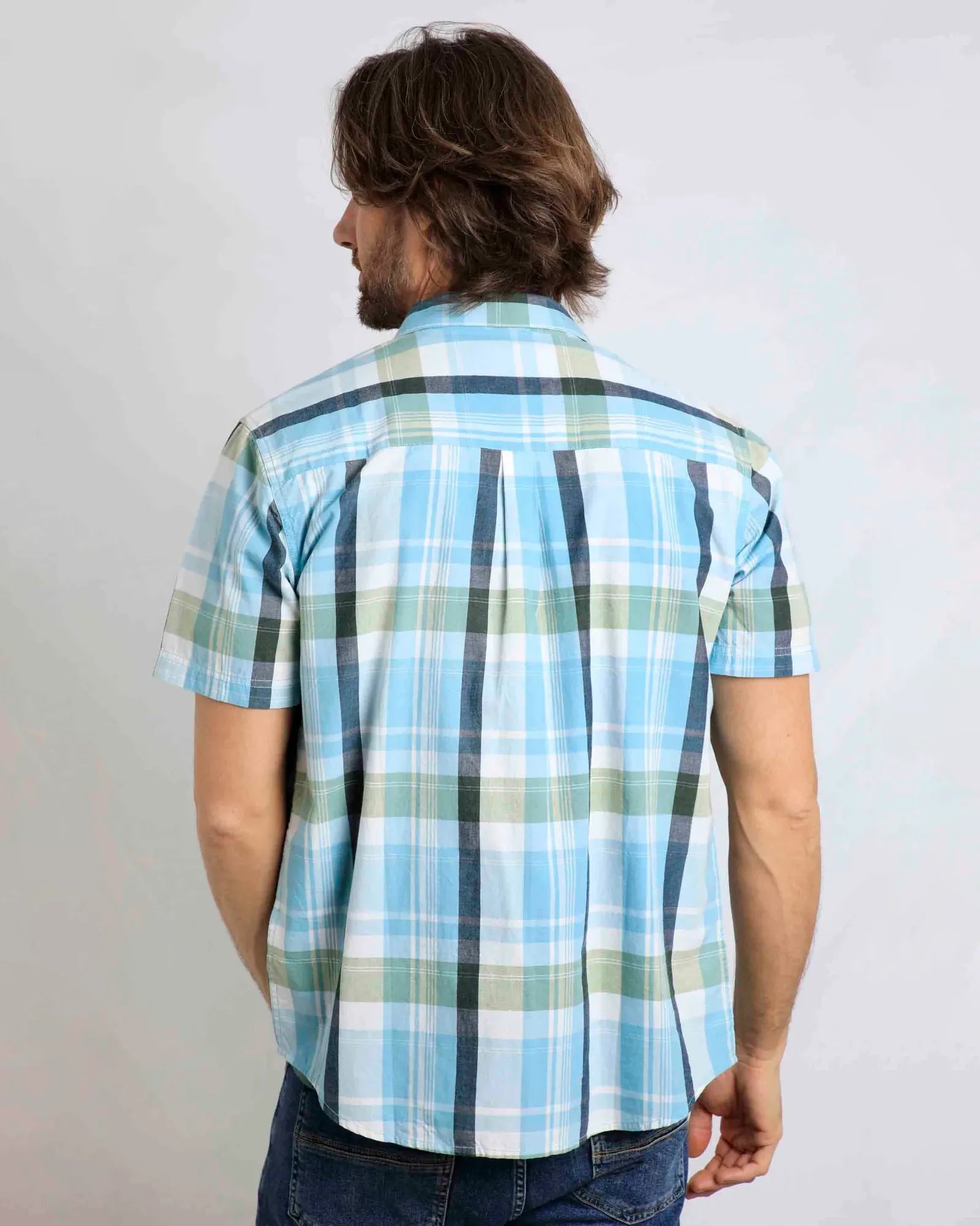 Judd Sky Blue Short Sleeve Check Shirt