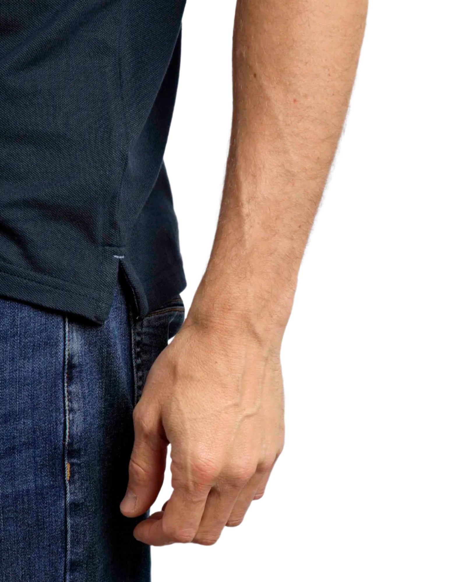Miles Navy Organic Pique Polo
