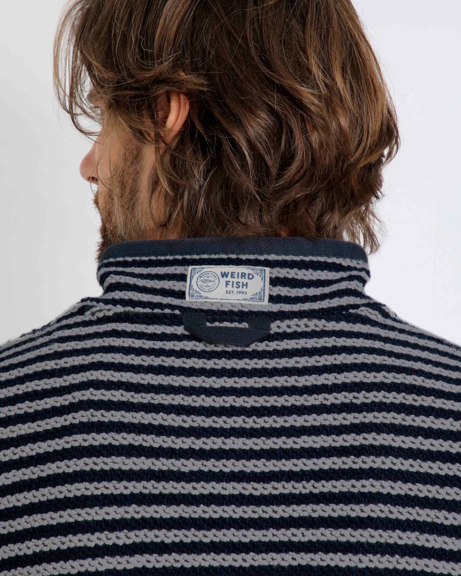 Shorling Frost Grey 1/4 Zip Stripe Eco Macaroni Sweatshirt