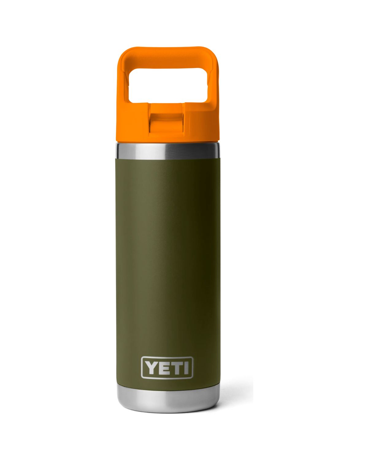 Rambler 18 oz Colour Straw Bottle - Olive/King Crab