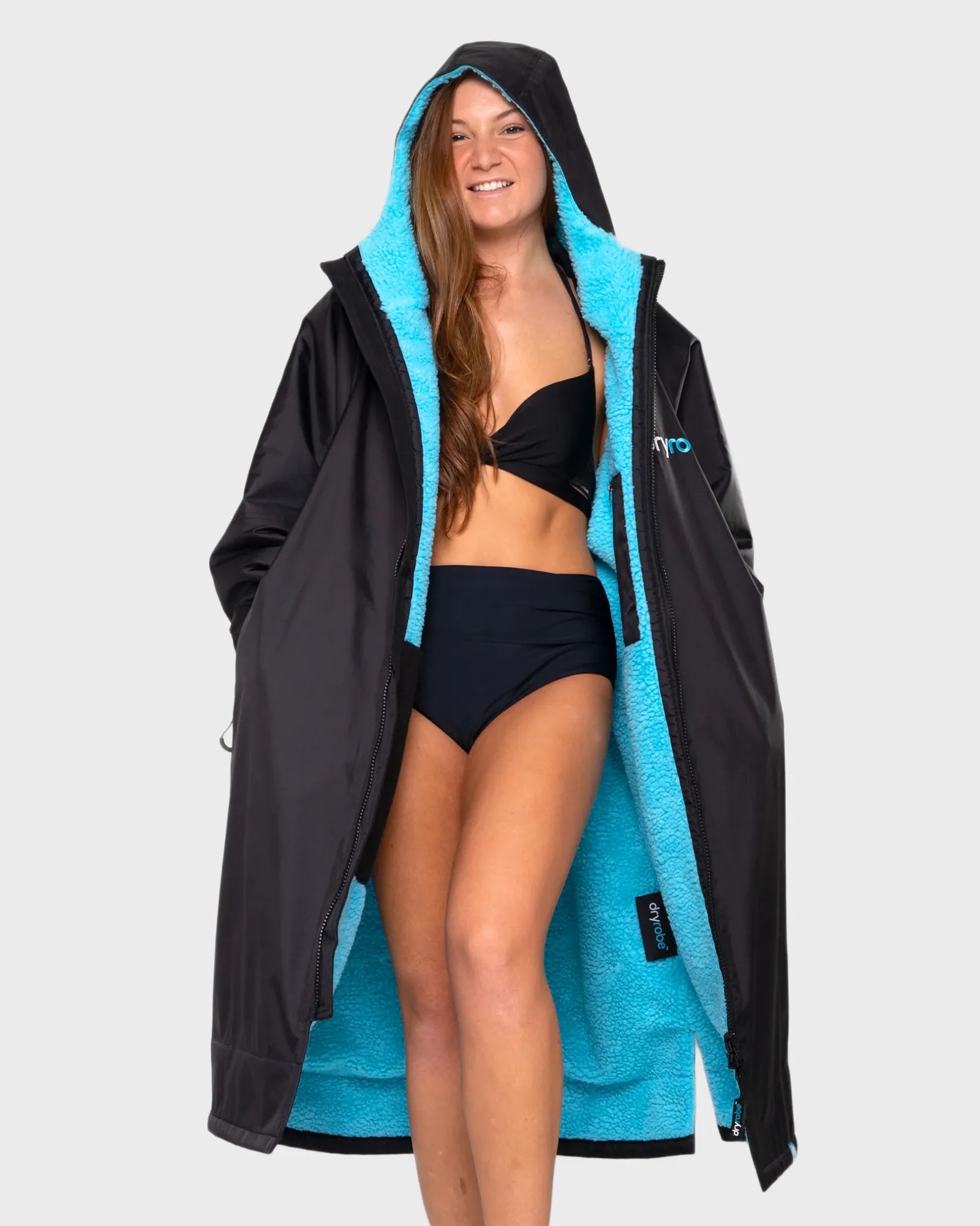 dryrobe Advance Long Sleeve - Black/Blue