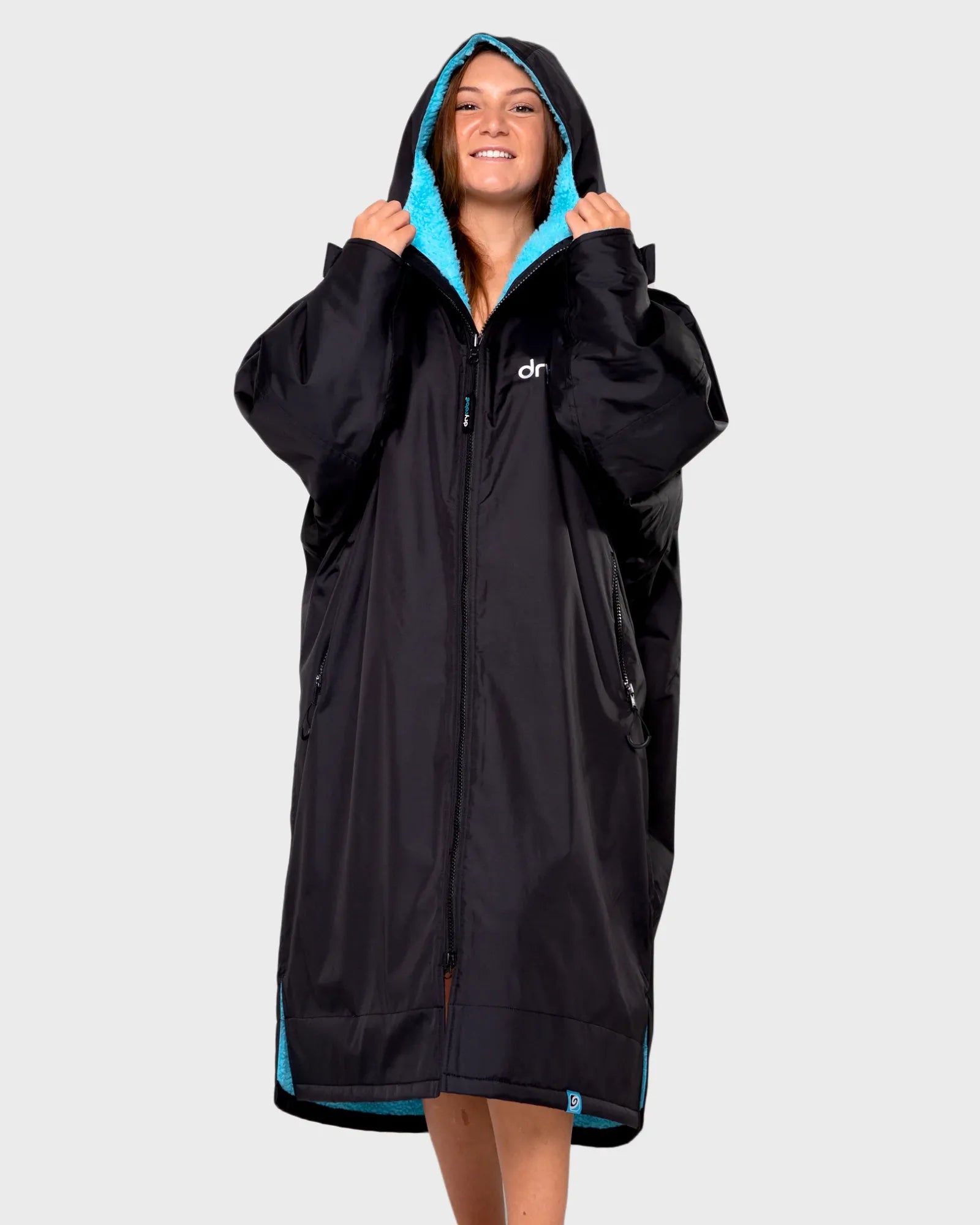 dryrobe Advance Long Sleeve - Black/Blue