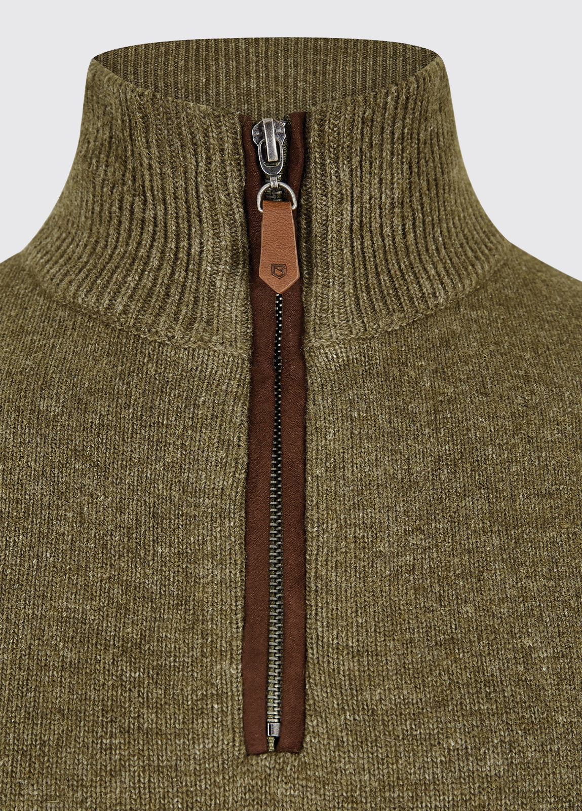 Feeney Zip Neck Sweater - Dusky Green
