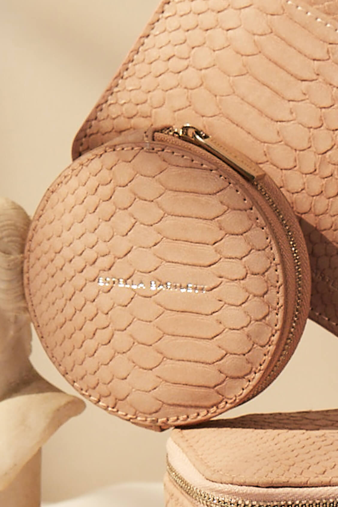 Circle Coin Purse - Blush Snake