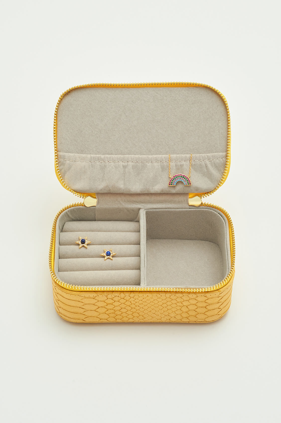 Mini Jewellery Box - Mustard Snake