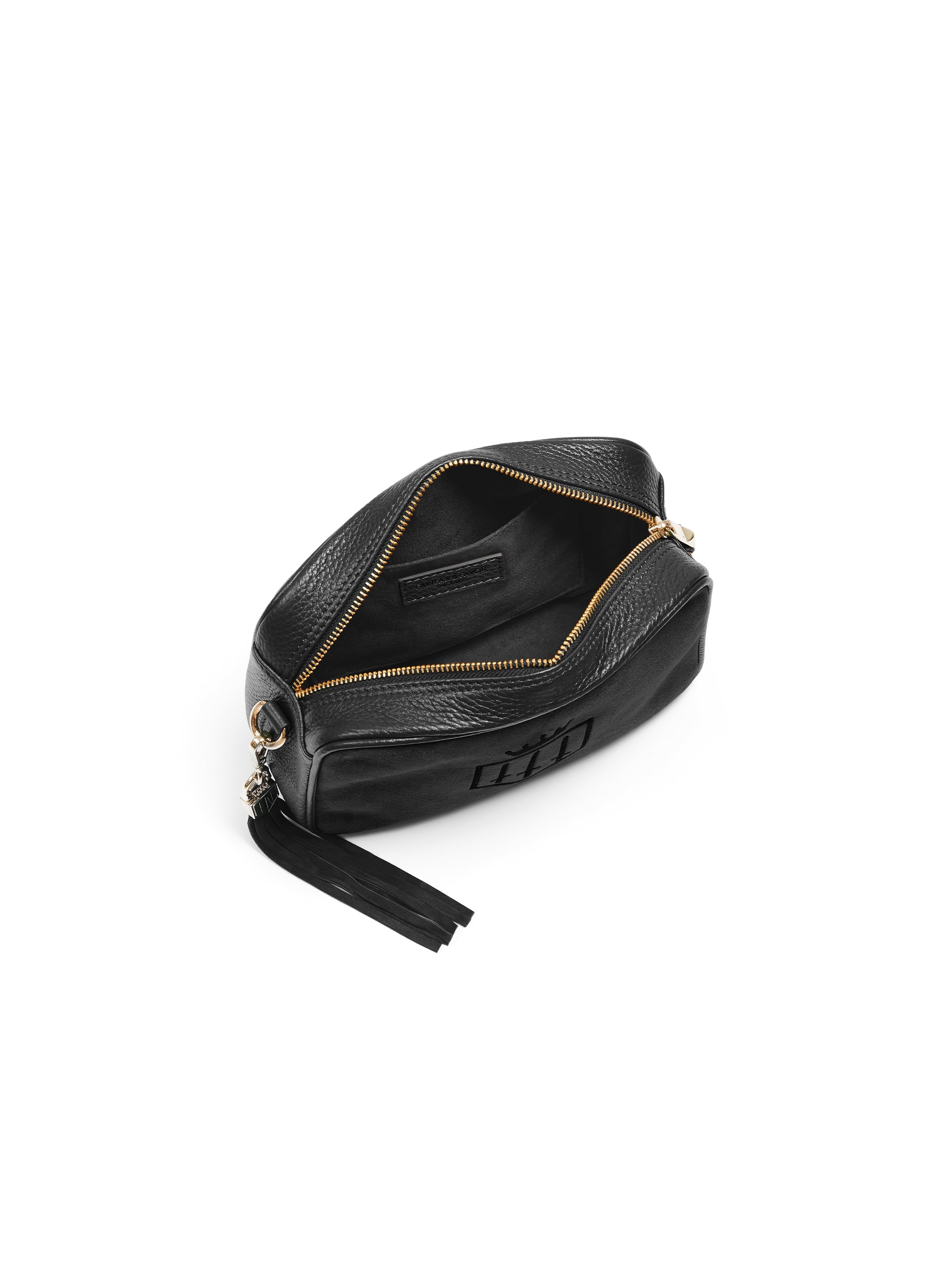 The Finsbury Cross Body Bag - Black Suede