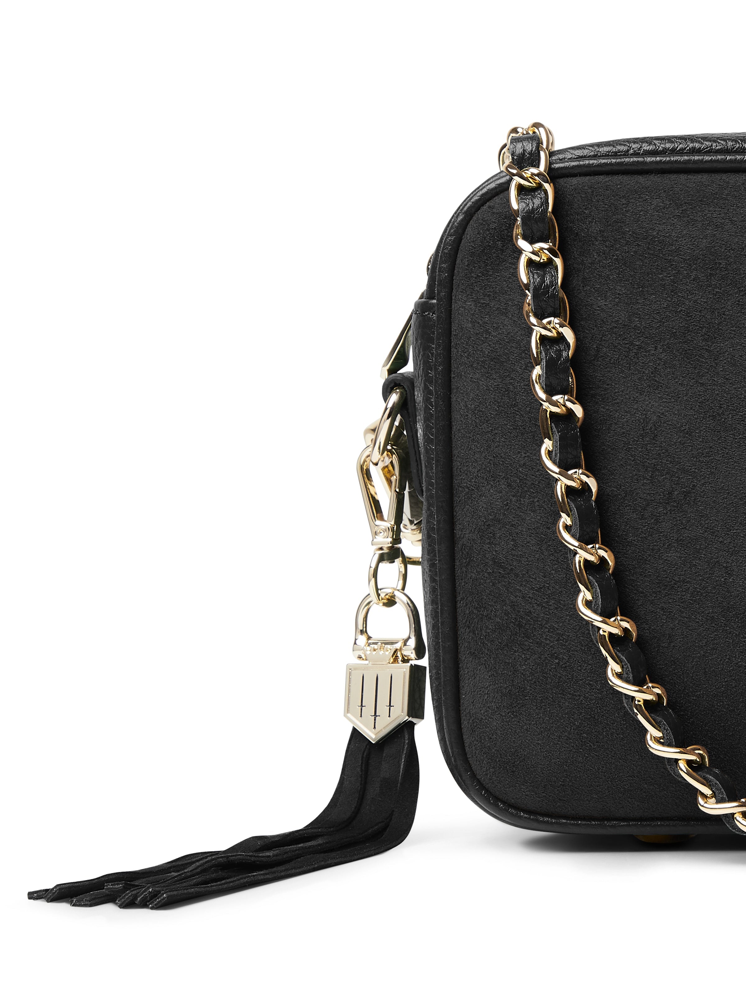 The Finsbury Cross Body Bag - Black Suede