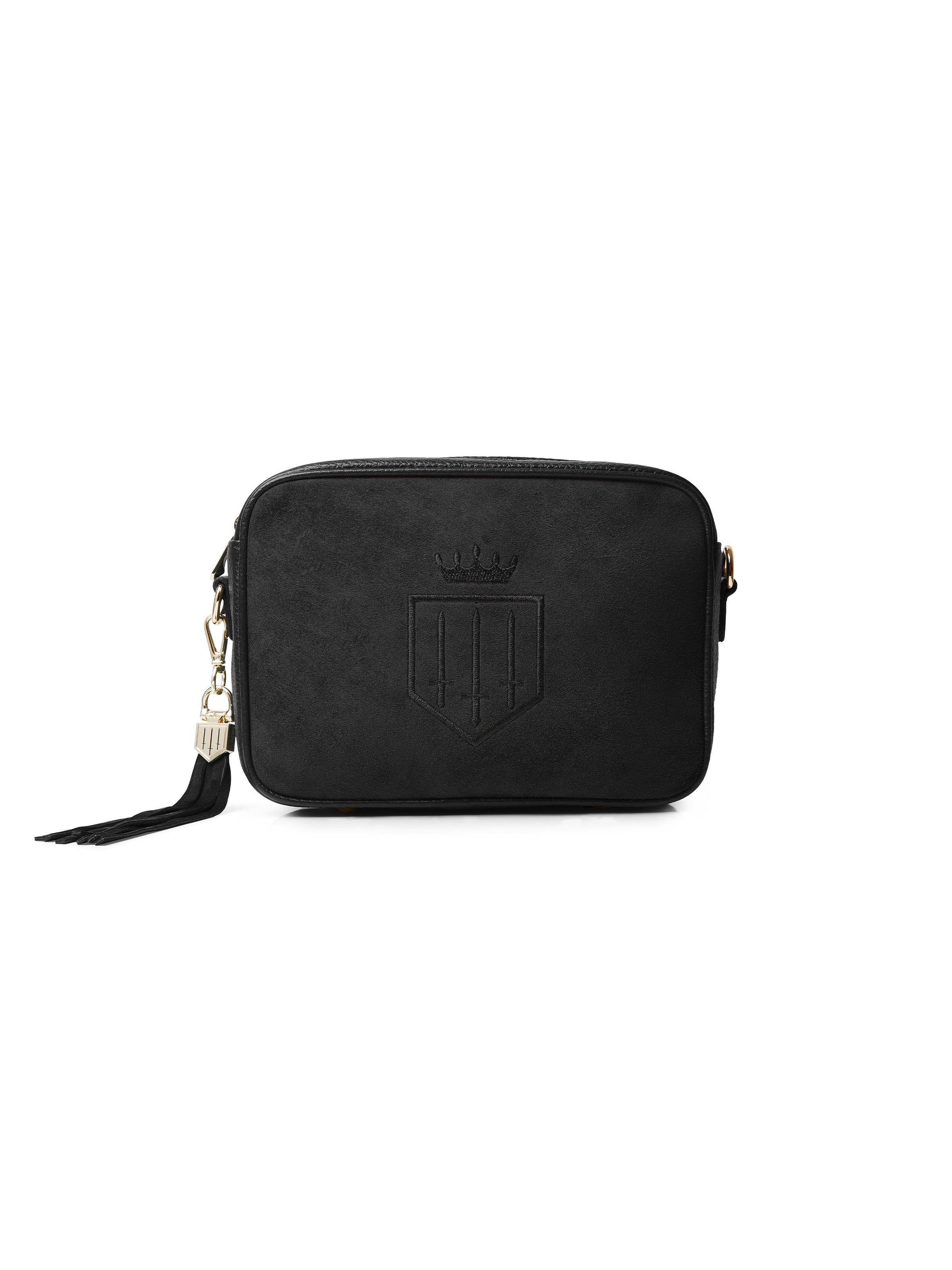The Finsbury Cross Body Bag - Black Suede