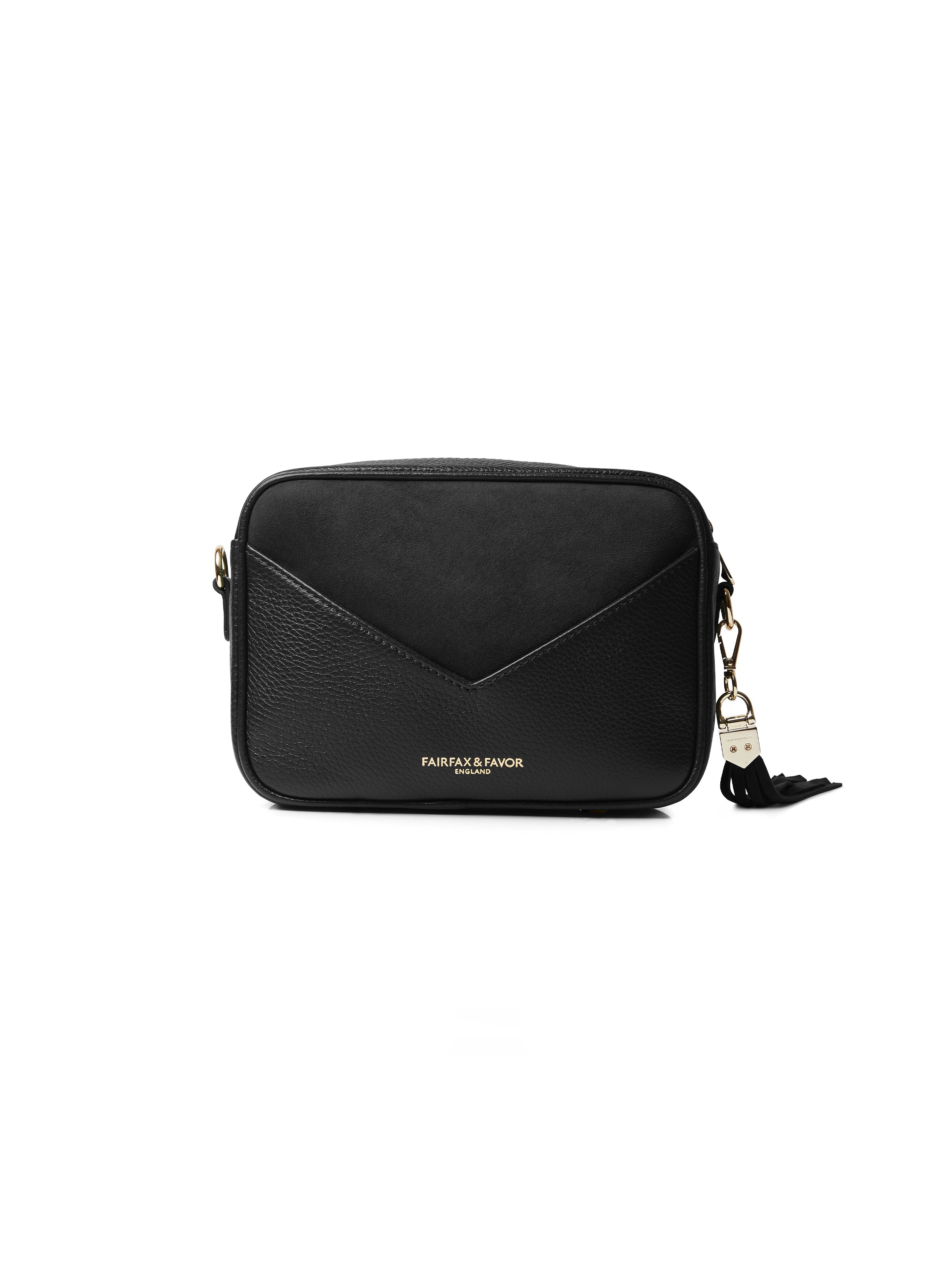 The Finsbury Cross Body Bag - Black Suede