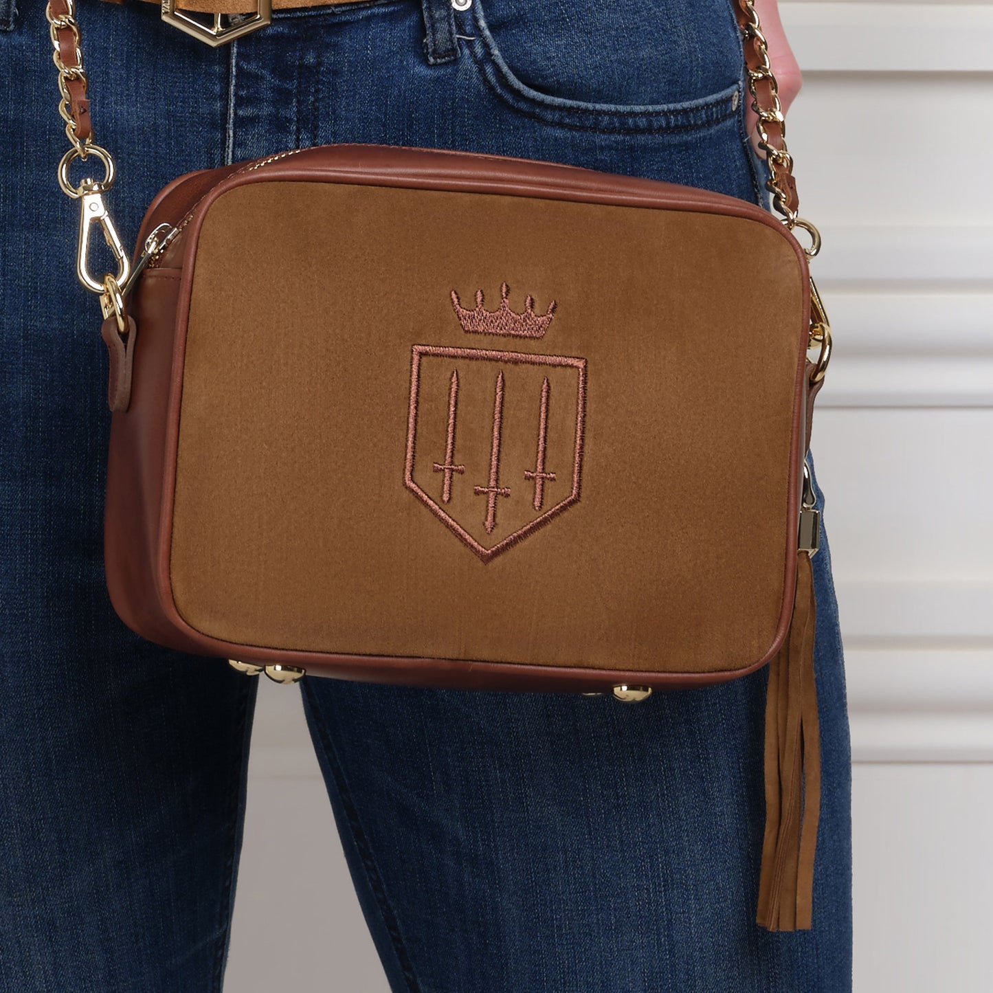 The Finsbury Cross Body Bag - Tan Suede