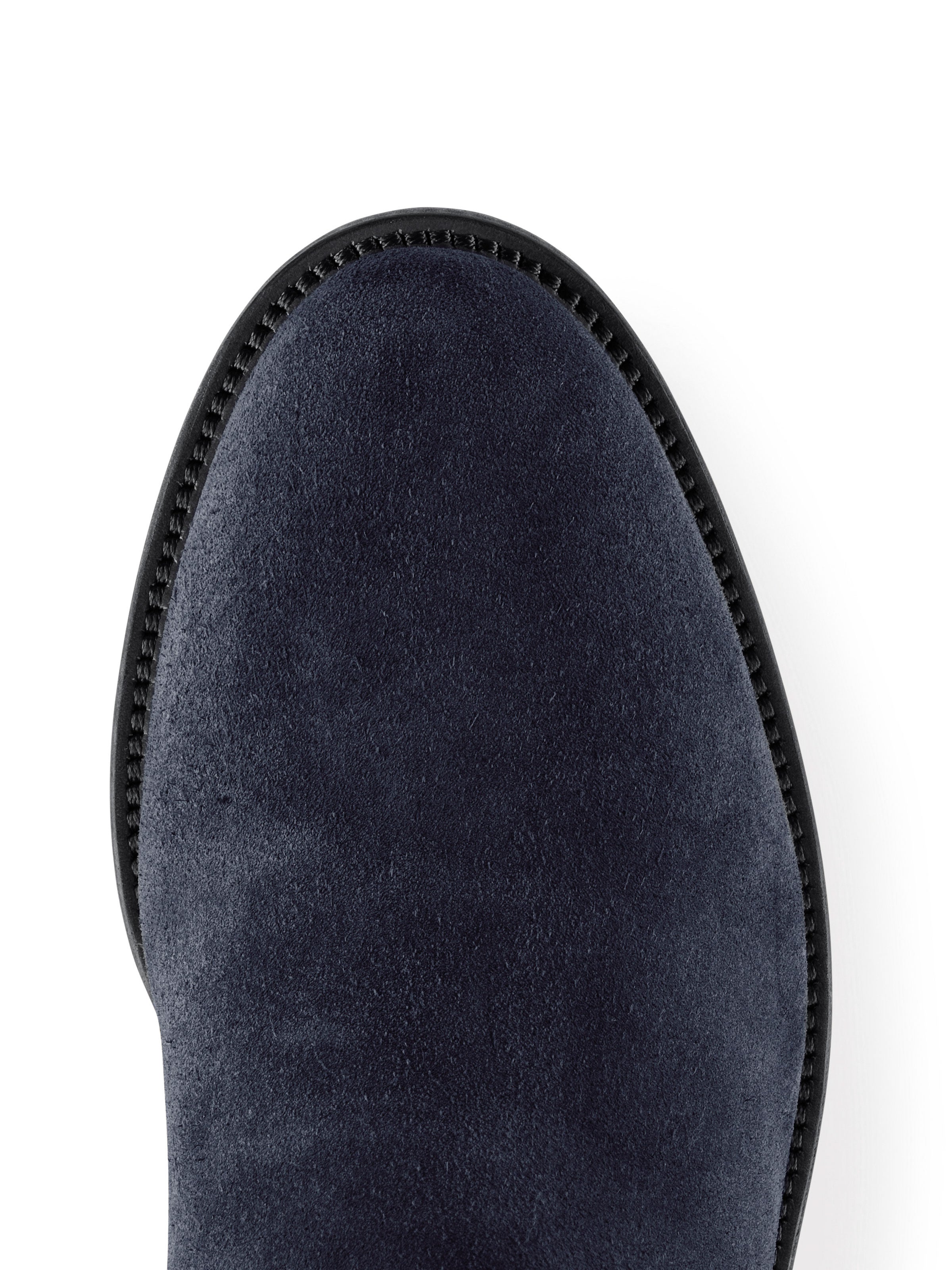 The Heeled Regina Boot - Navy Suede