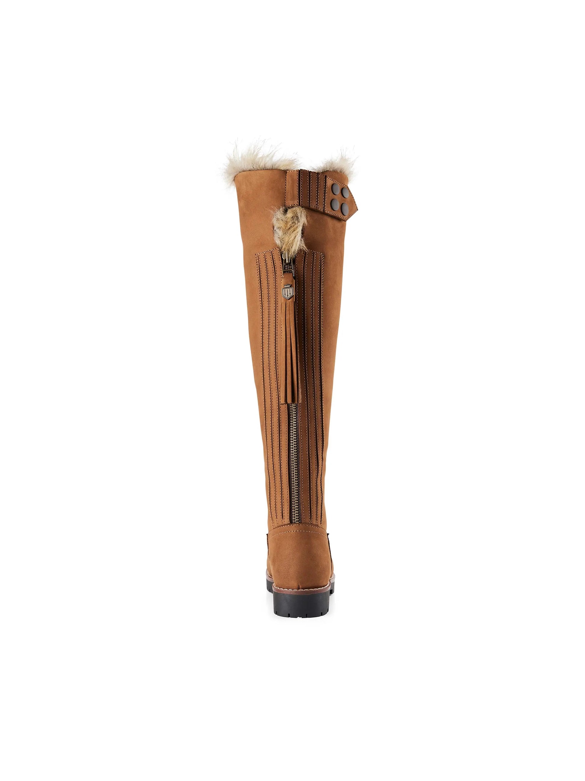 Over the knee cognac leather boots outlet