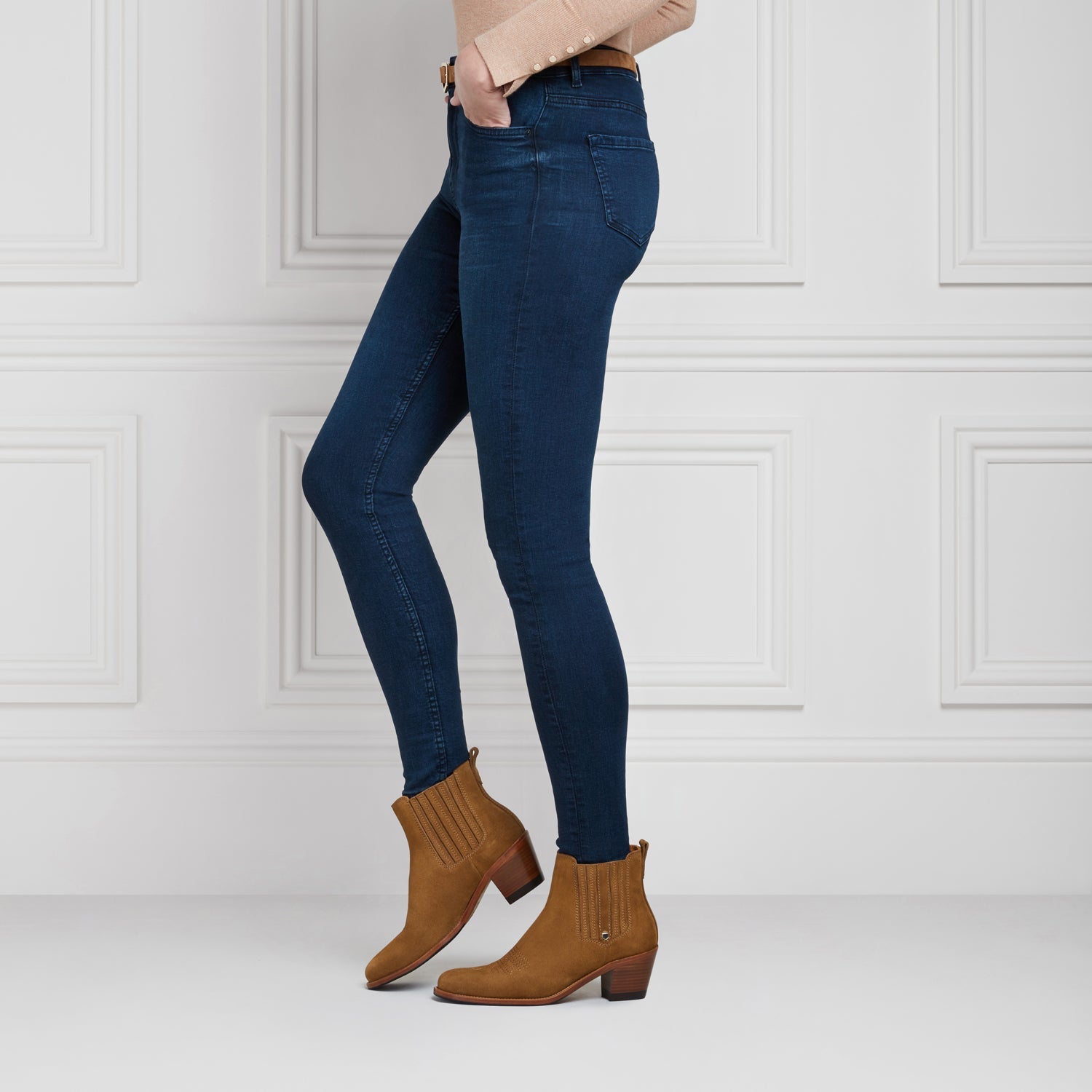 The Rockingham Ankle Boot - Tan Suede