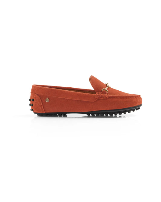 The Trinity Driving Shoe - Sunset Orange Suede