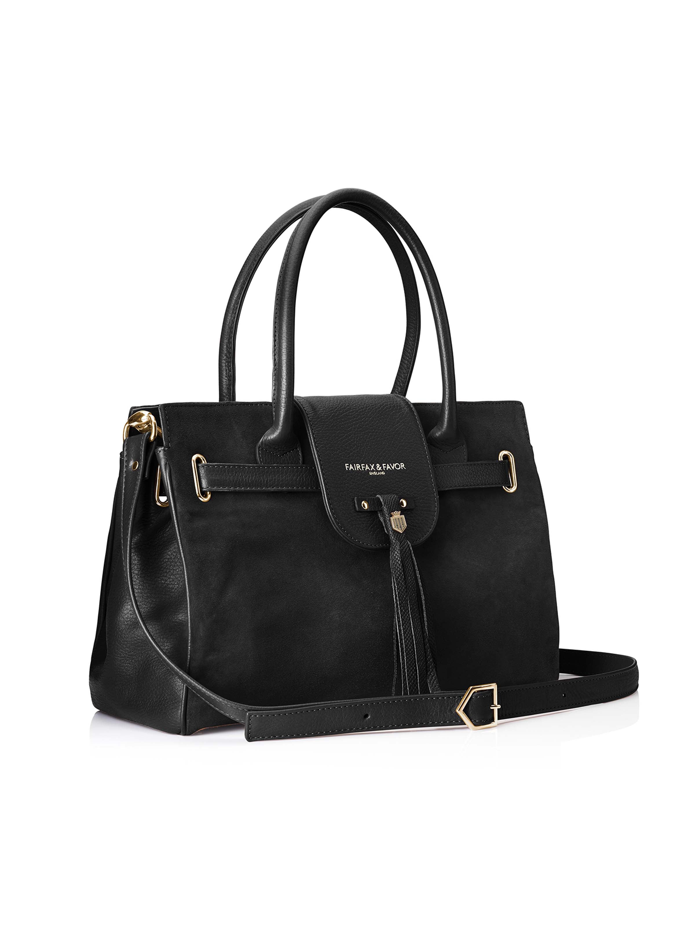 The Windsor Handbag - Black Suede