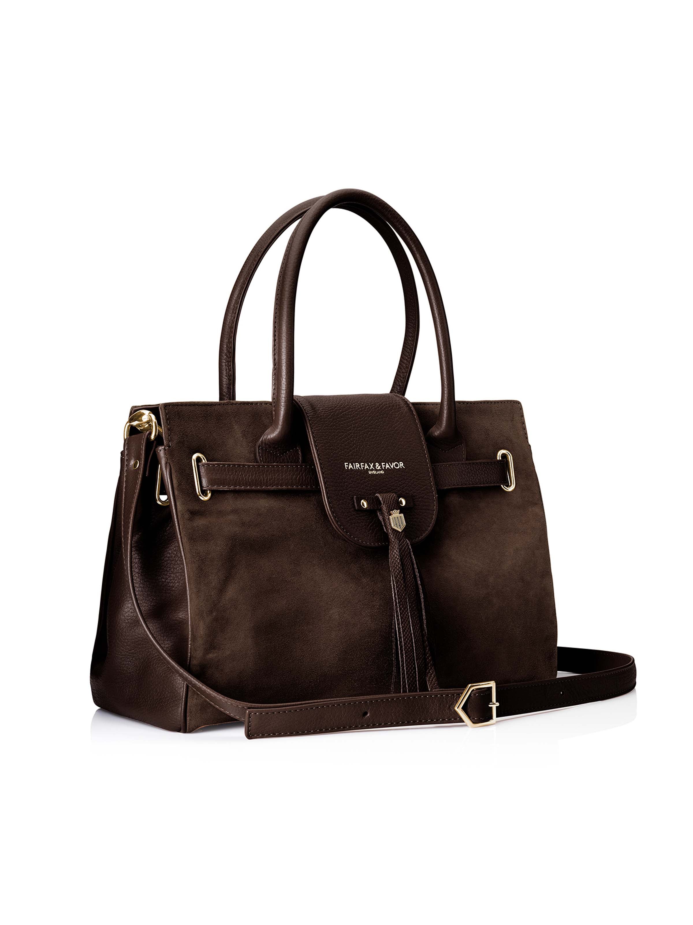 The Windsor Handbag - Chocolate Suede