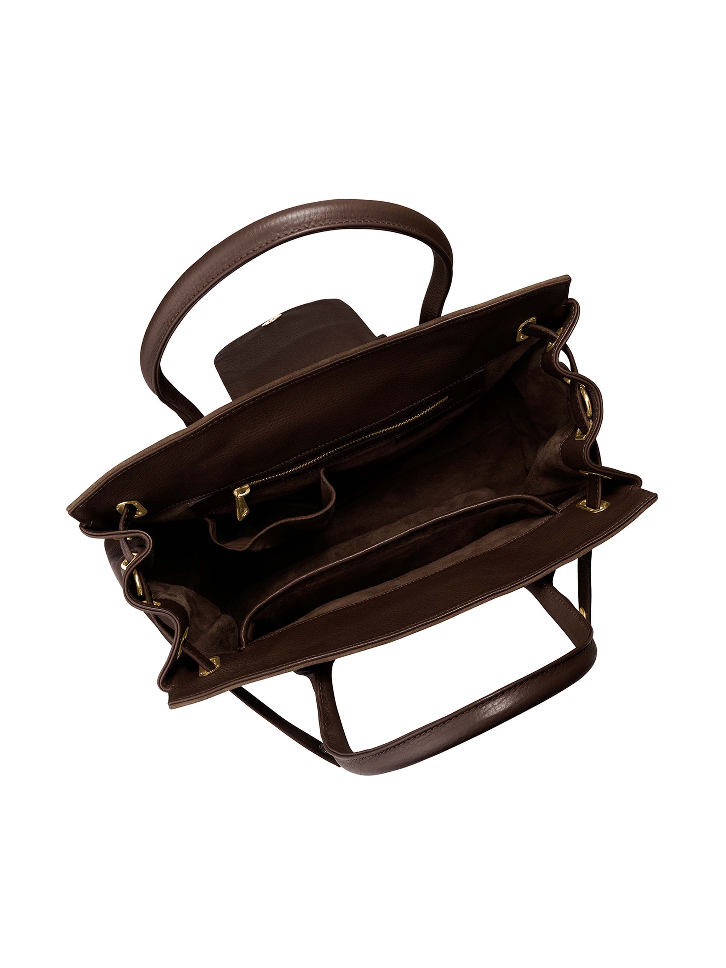 The Windsor Handbag - Chocolate Suede