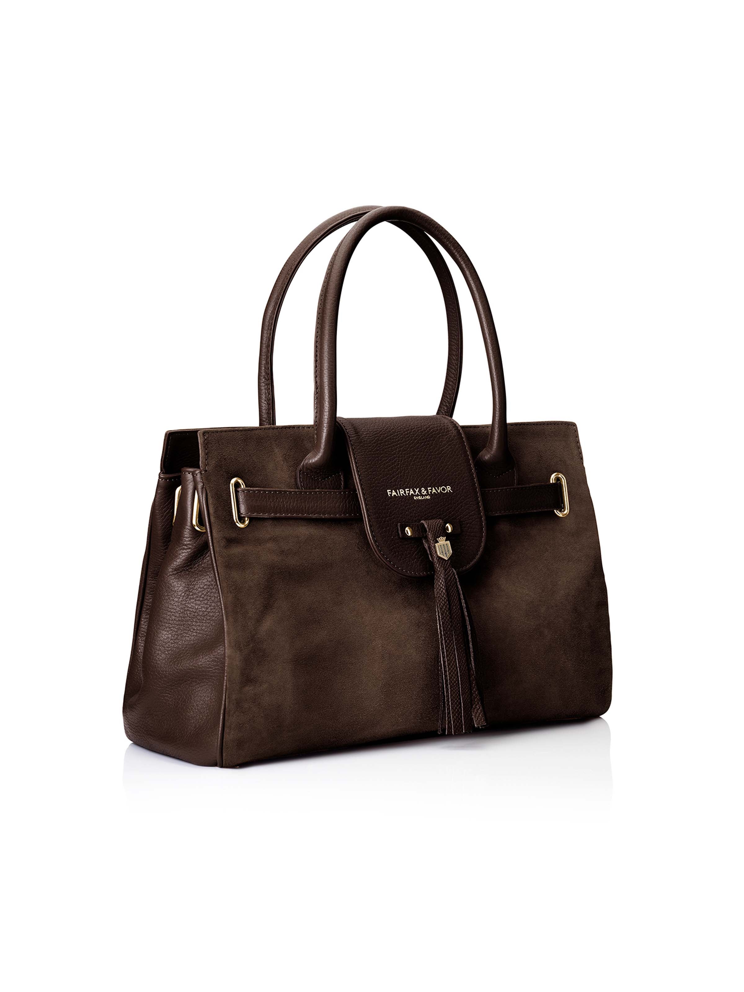 The Windsor Handbag - Chocolate Suede