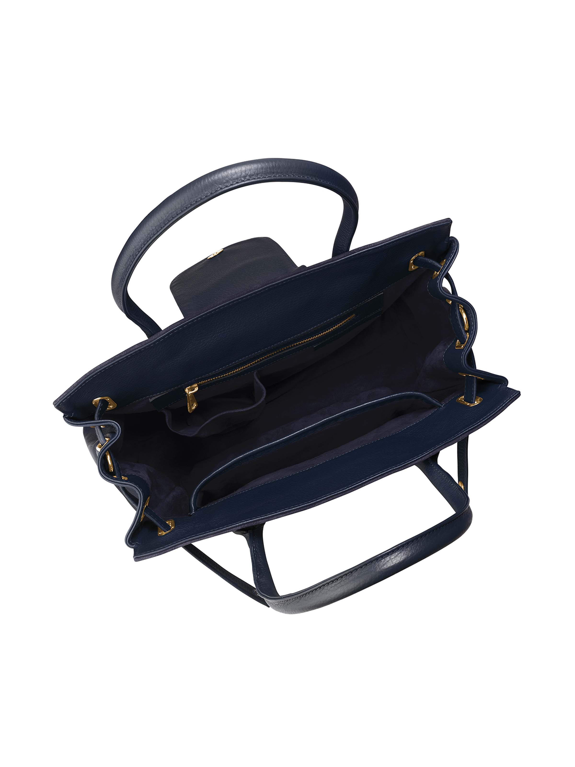 The Windsor Handbag - Navy Suede