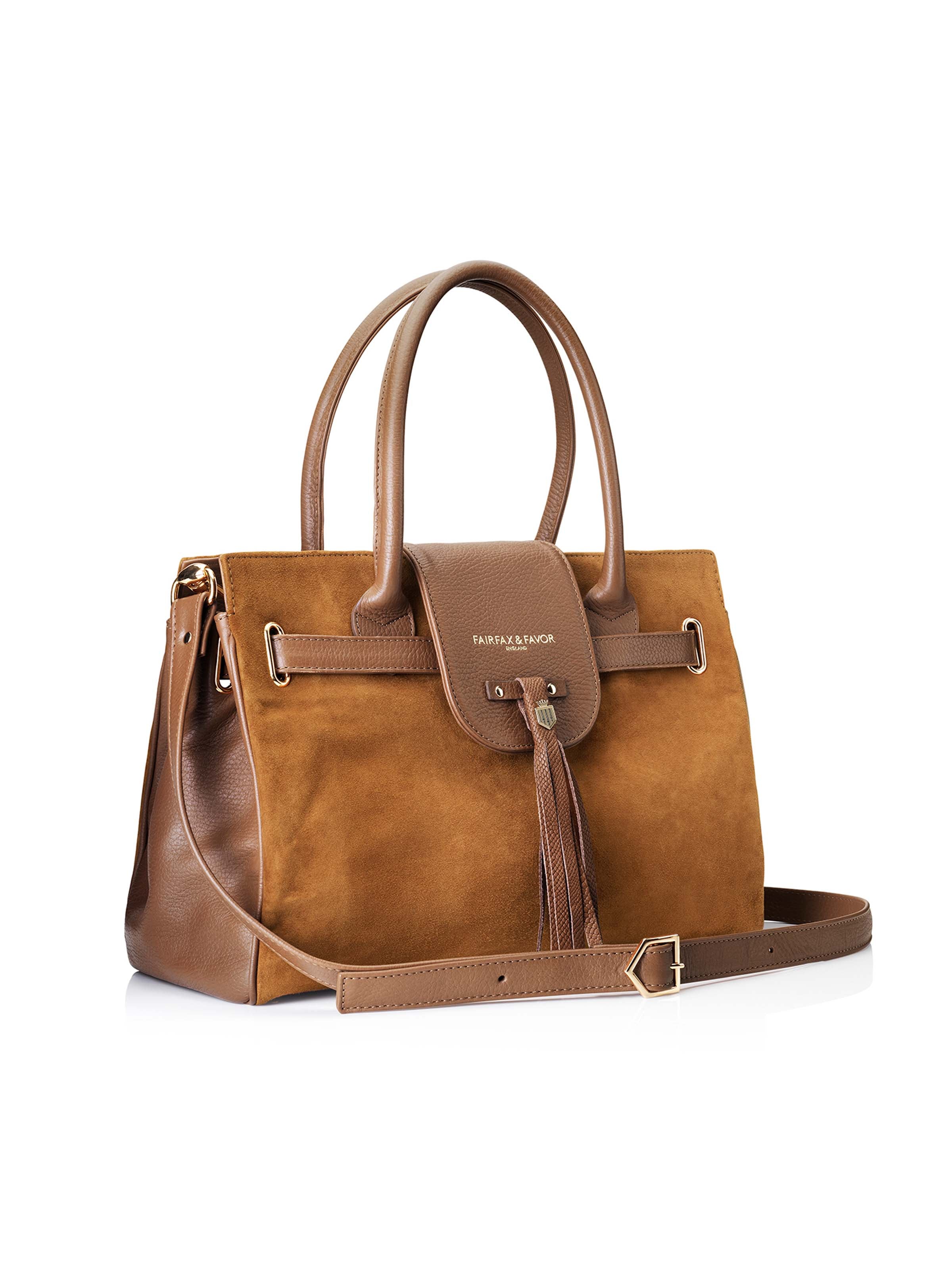 The Windsor Handbag - Tan Suede