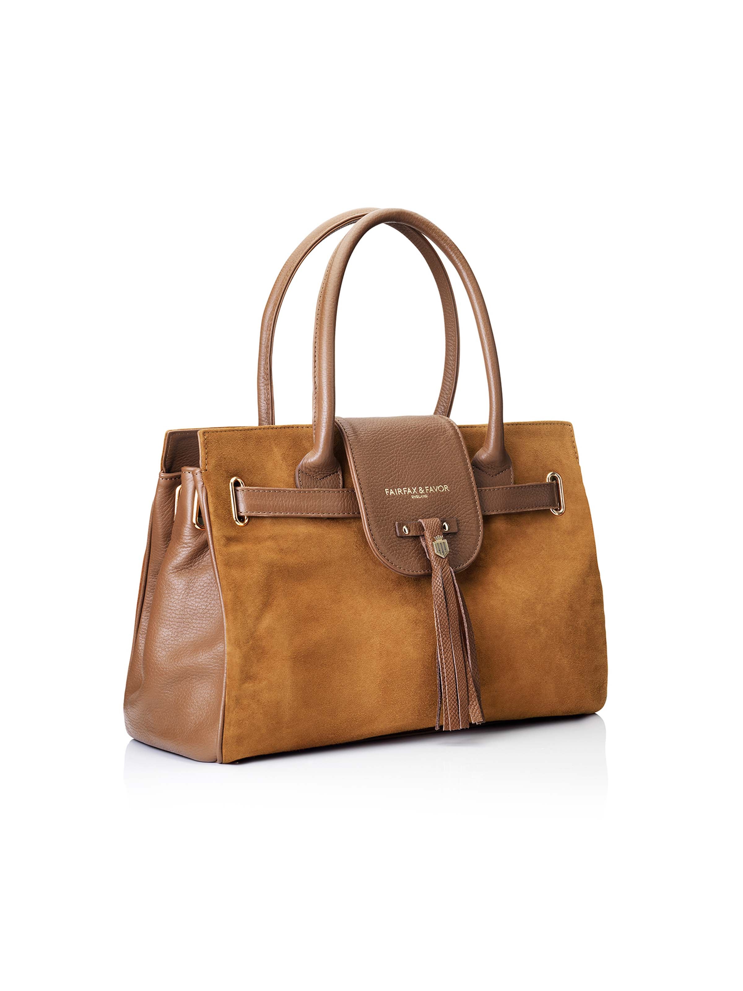 The Windsor Handbag - Tan Suede