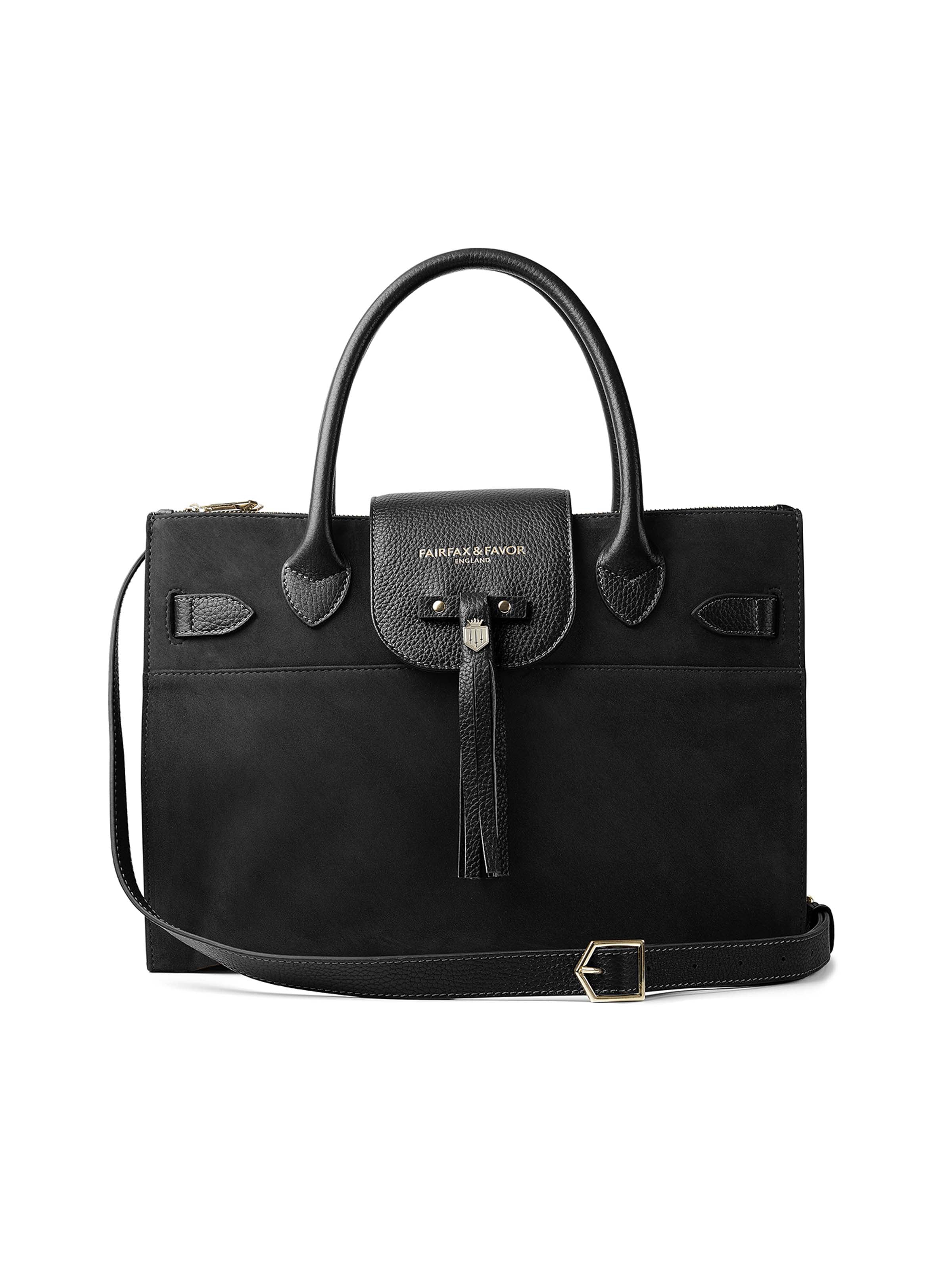 The Windsor Work Bag - Black Suede