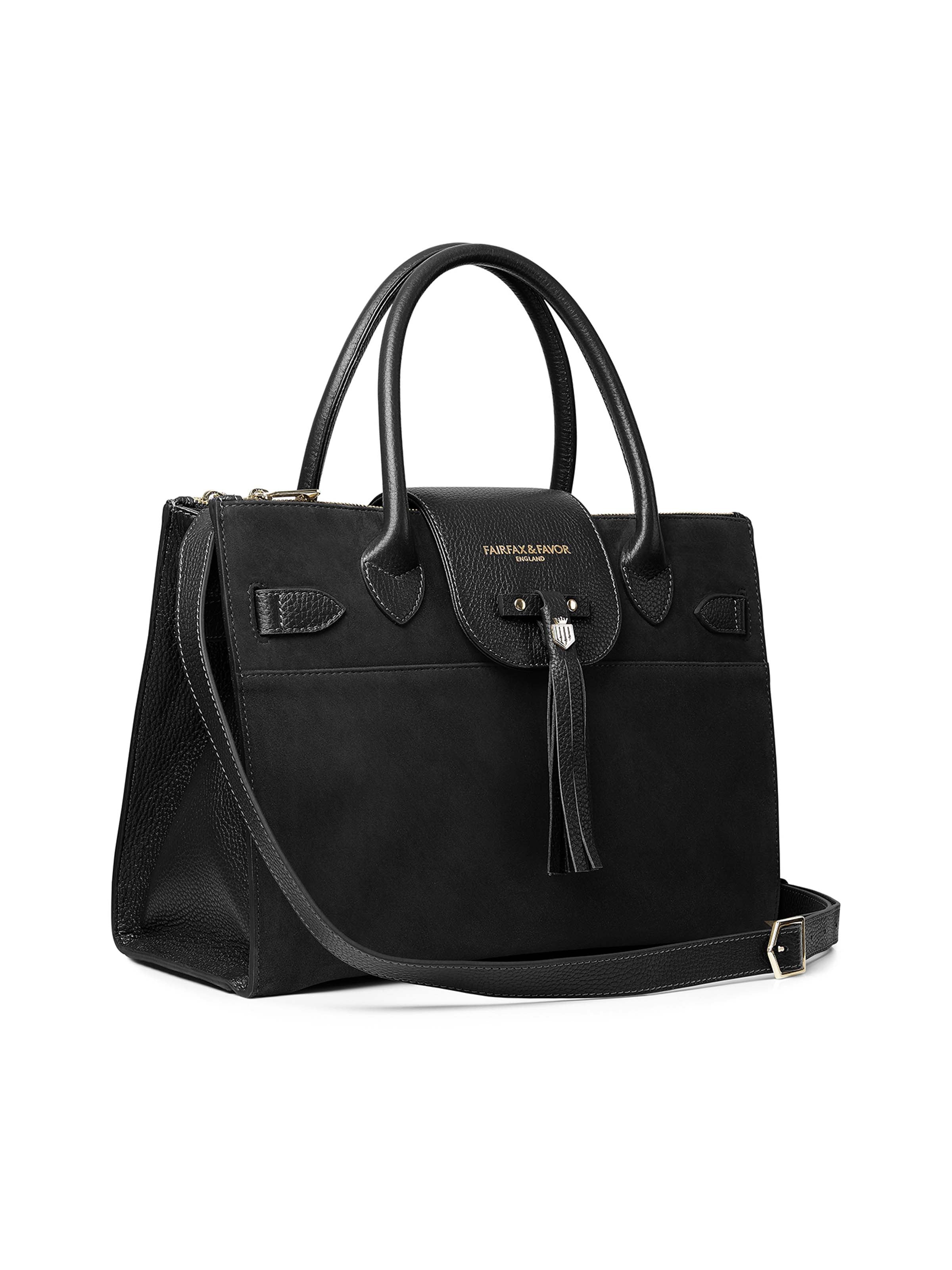 The Windsor Work Bag - Black Suede